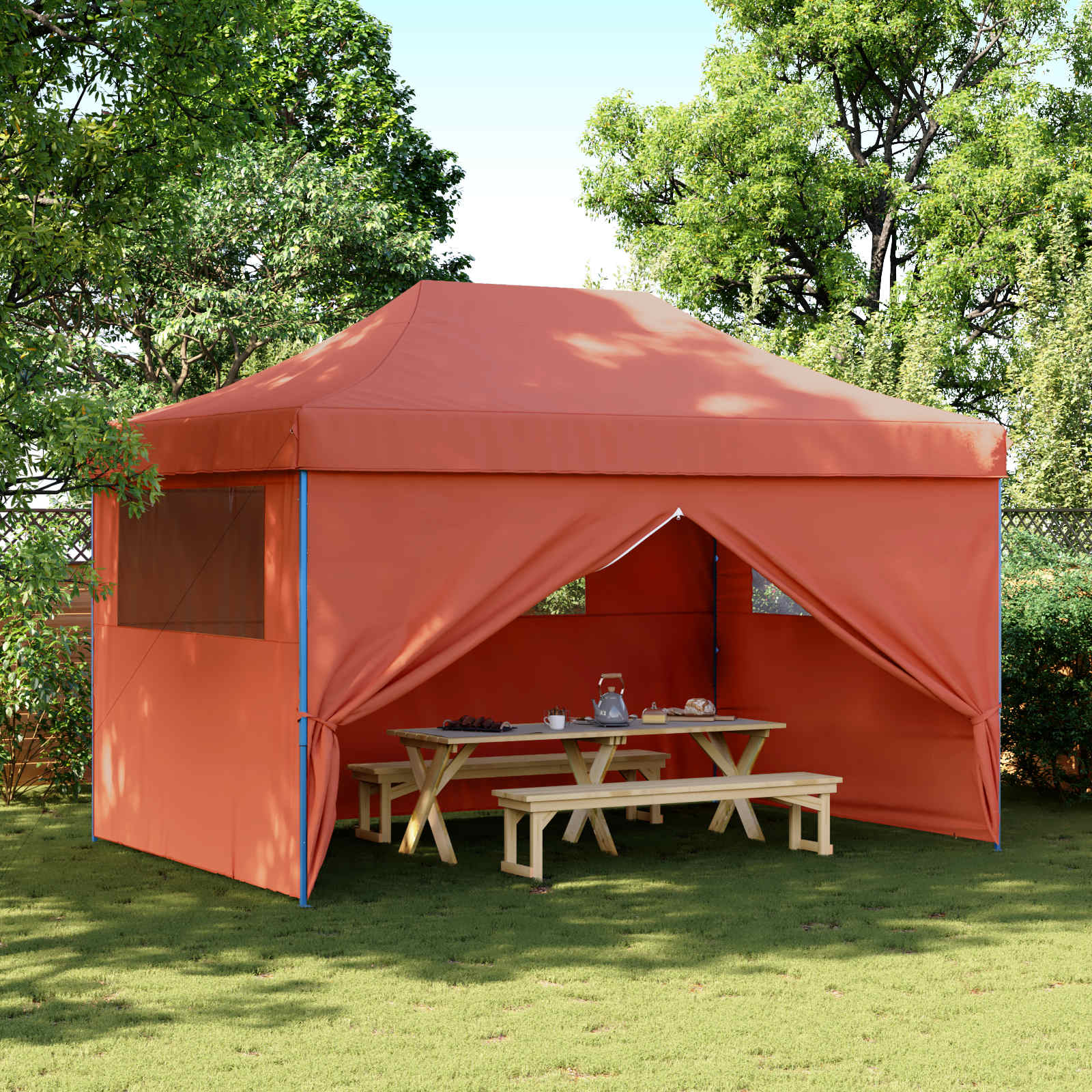 Partytelt Terrakotta 292 x 440 x 315 cm Oxford Stoff vidaXL