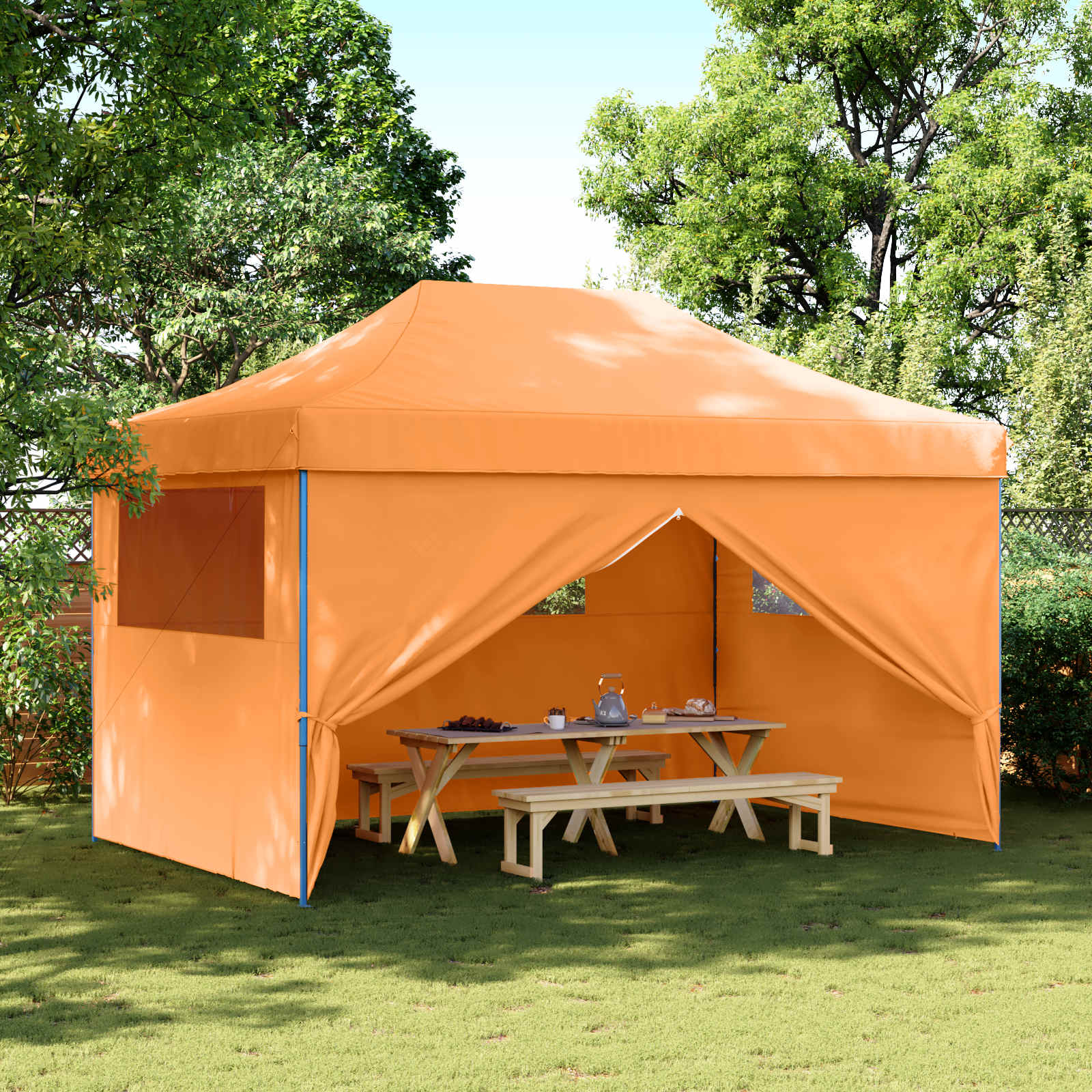 Partytelt Oransje 292 x 440 x 315 cm Oxford Stoff vidaXL