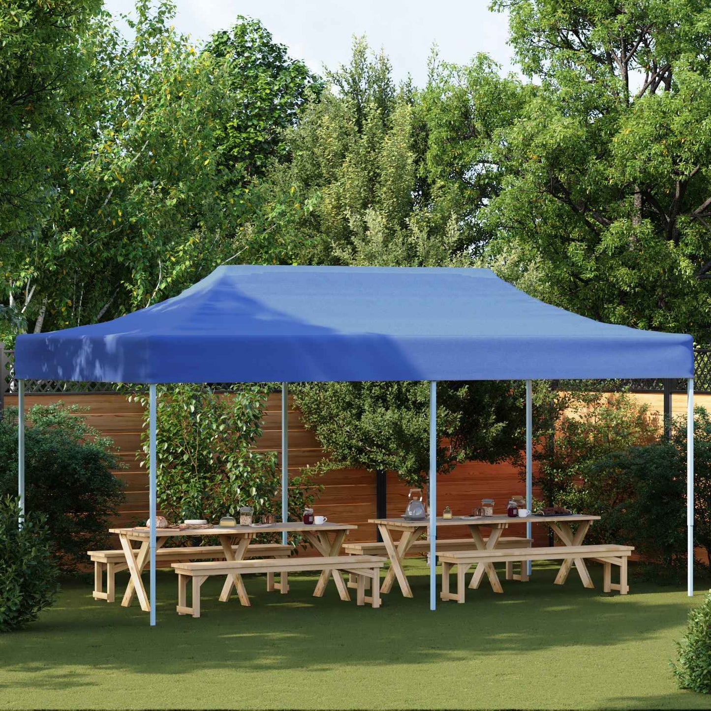 Partytelt Blå 291 x 580 x 315 cm Oxford Stoff vidaXL