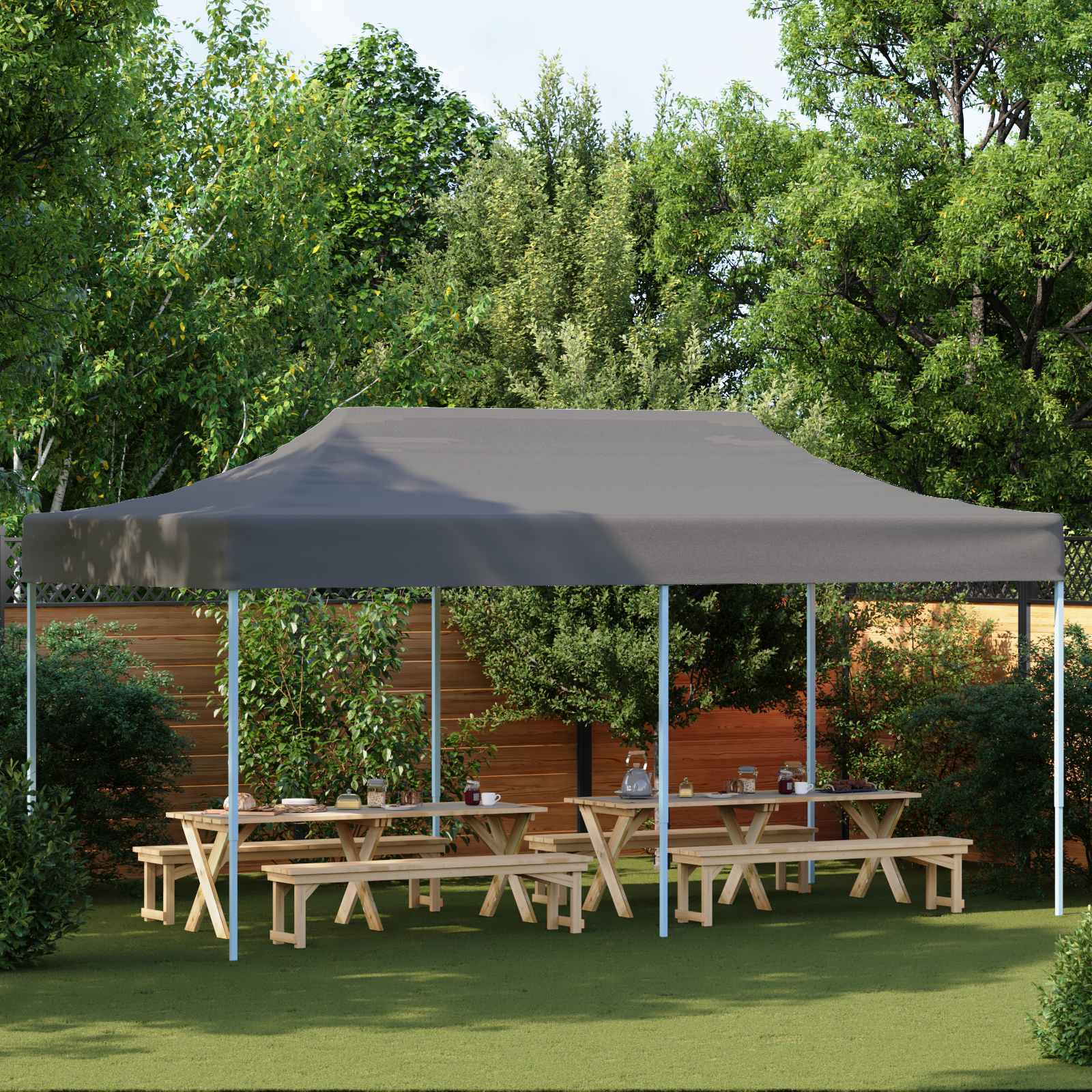 Partytelt Antrasitt 291 x 580 x 315 cm Oxford Stoff vidaXL
