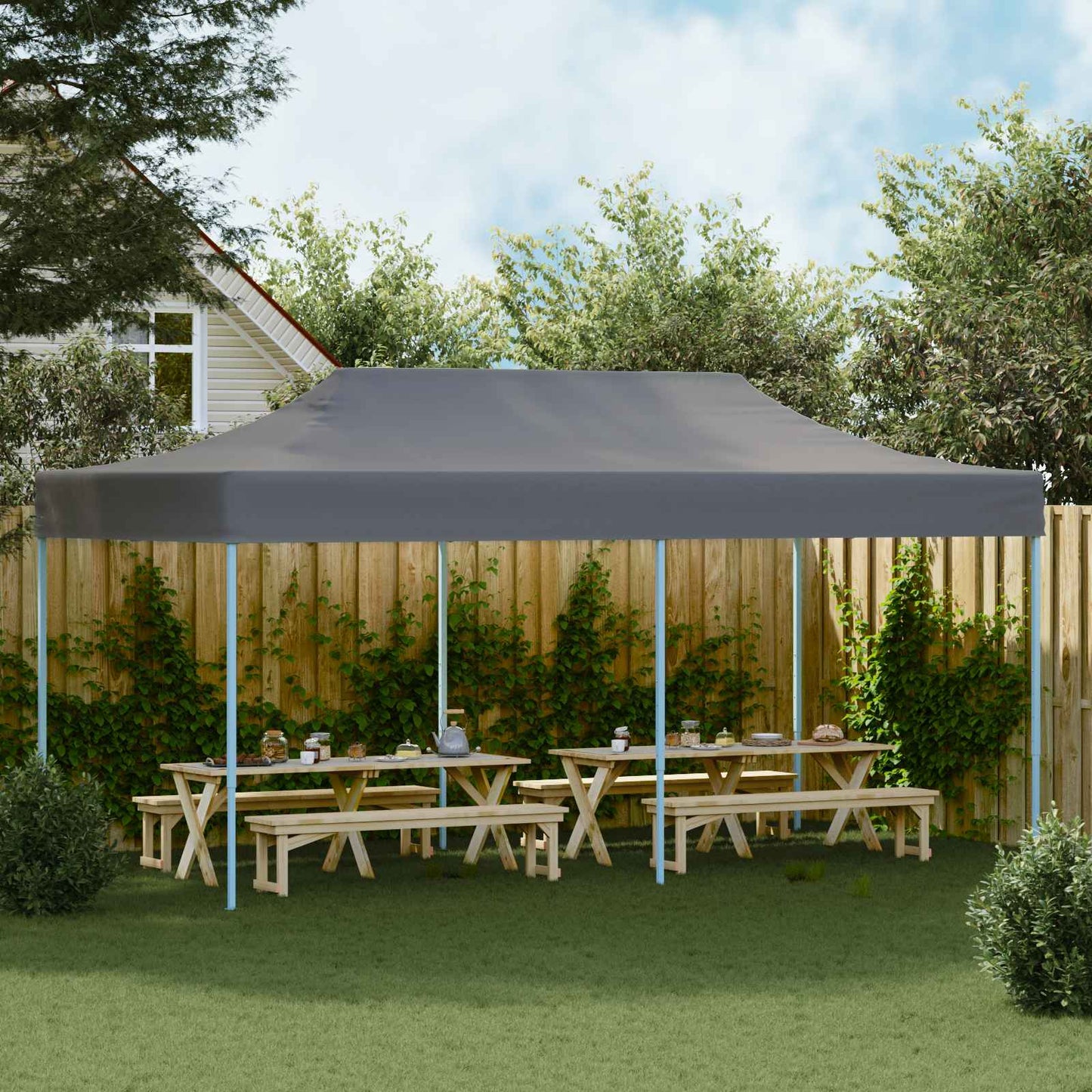Partytelt Antrasitt 291 x 580 x 315 cm Oxford Stoff vidaXL