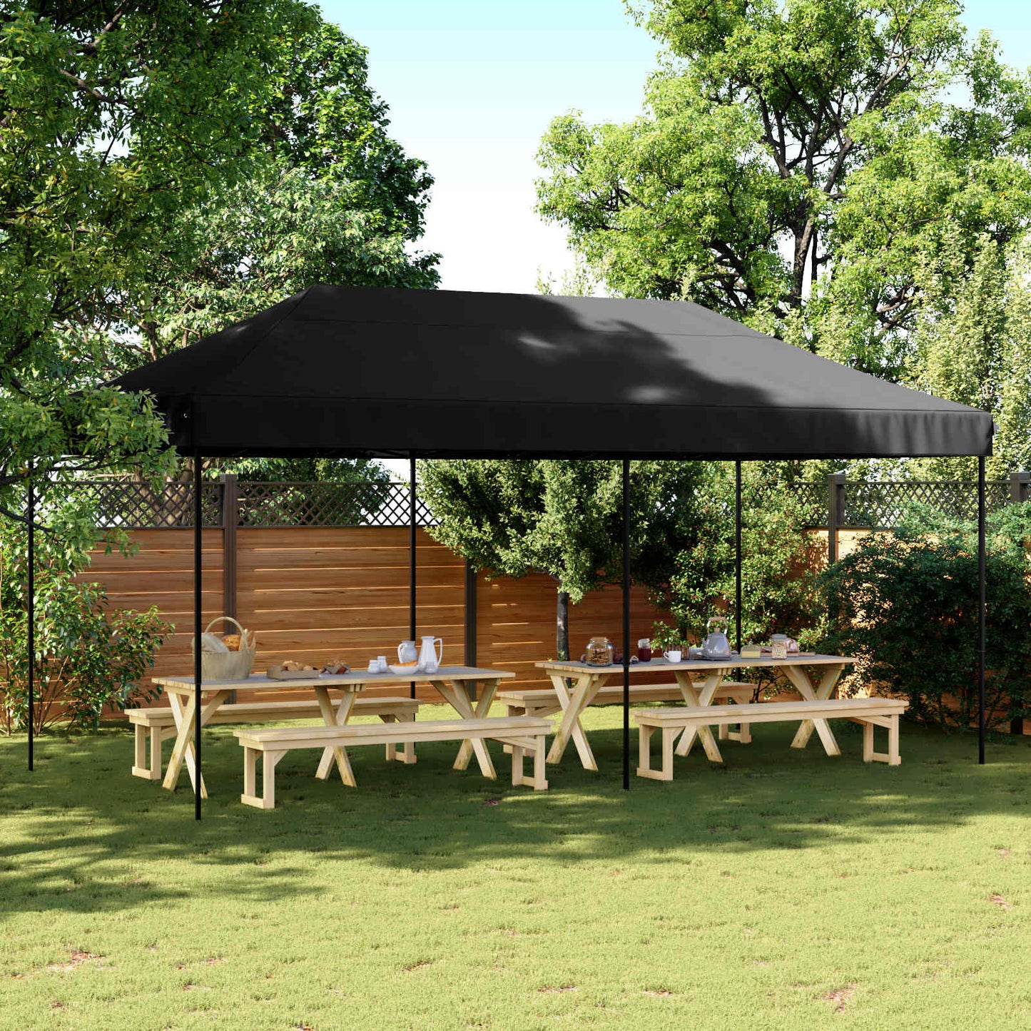 Partytelt Svart 292 x 580 x 315 cm Oxford Stoff vidaXL