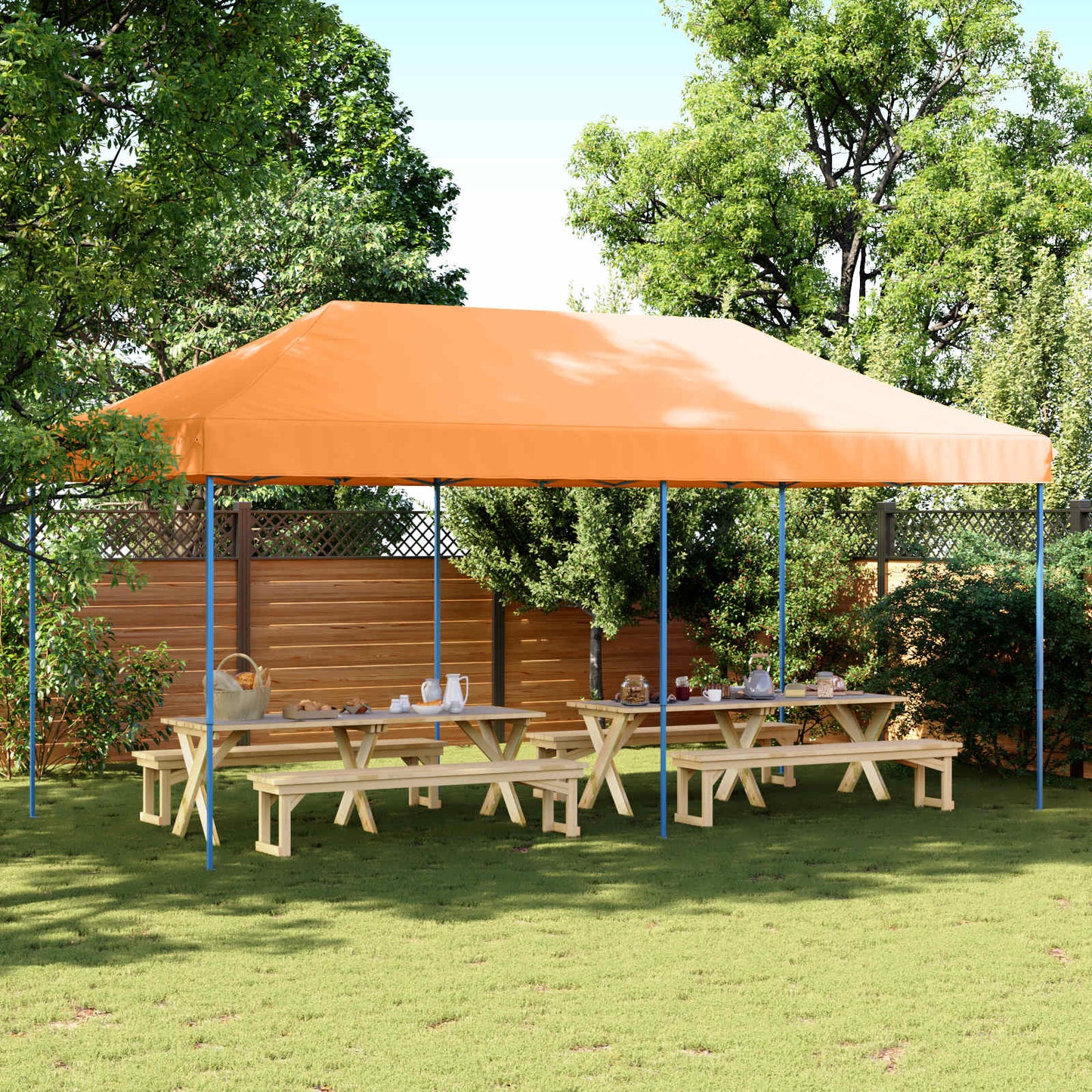 Partytelt Oransje 292 x 580 x 315 cm Oxford Stoff vidaXL