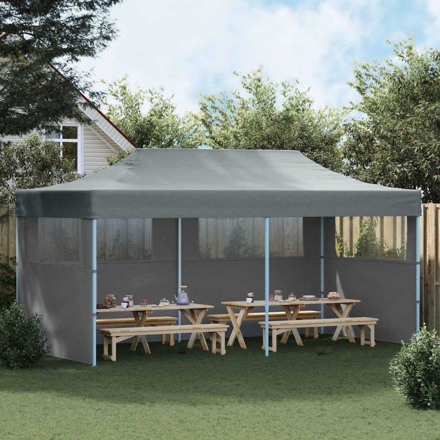 Partytelt Antrasitt 291 x 580 x 315 cm Oxford Stoff vidaXL