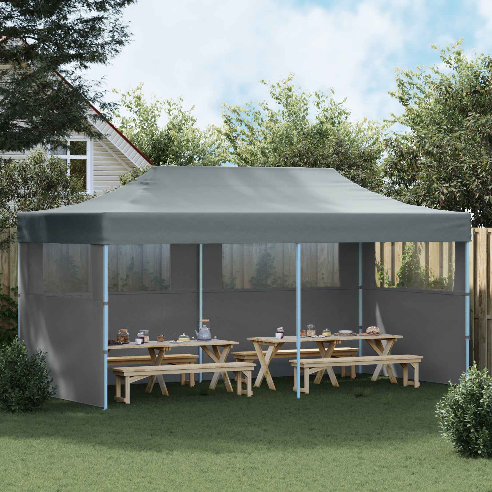 Partytelt Antrasitt 291 x 580 x 315 cm Oxford Stoff vidaXL