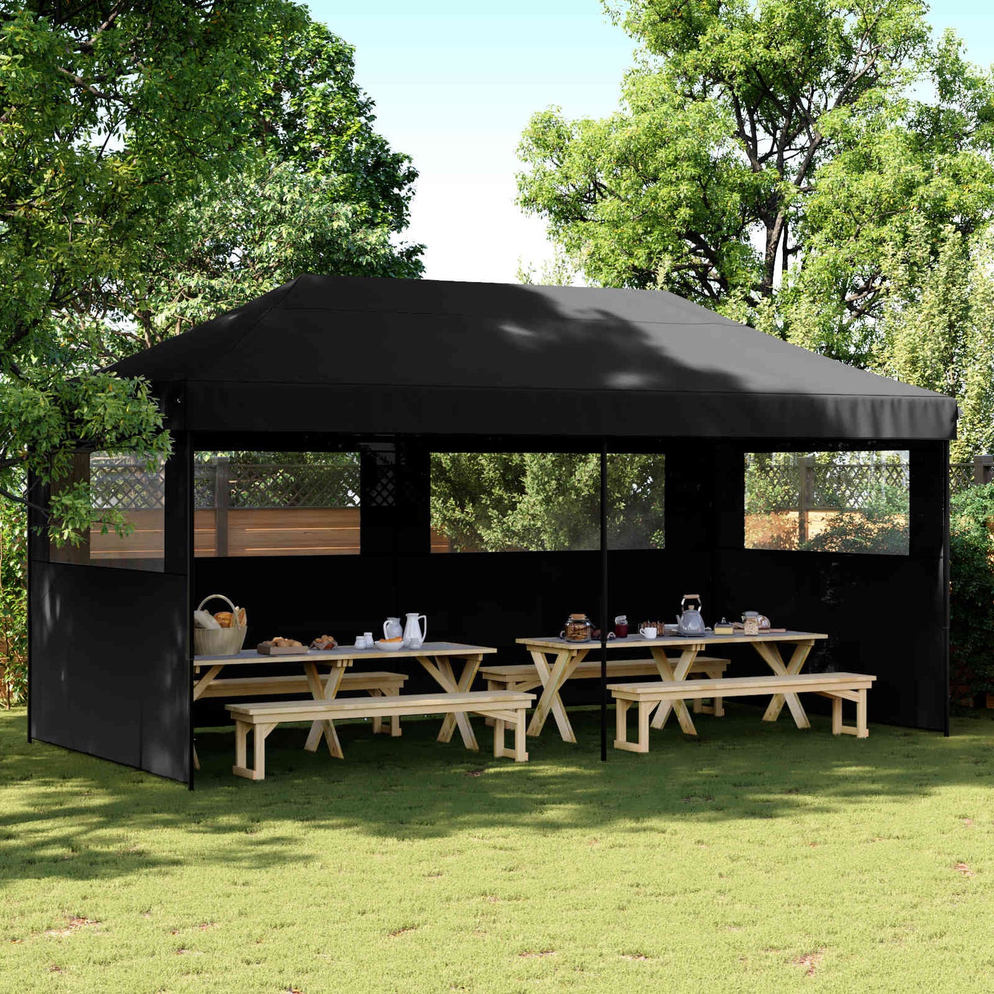 Partytelt Svart 292 x 580 x 315 cm Oxford Stoff vidaXL