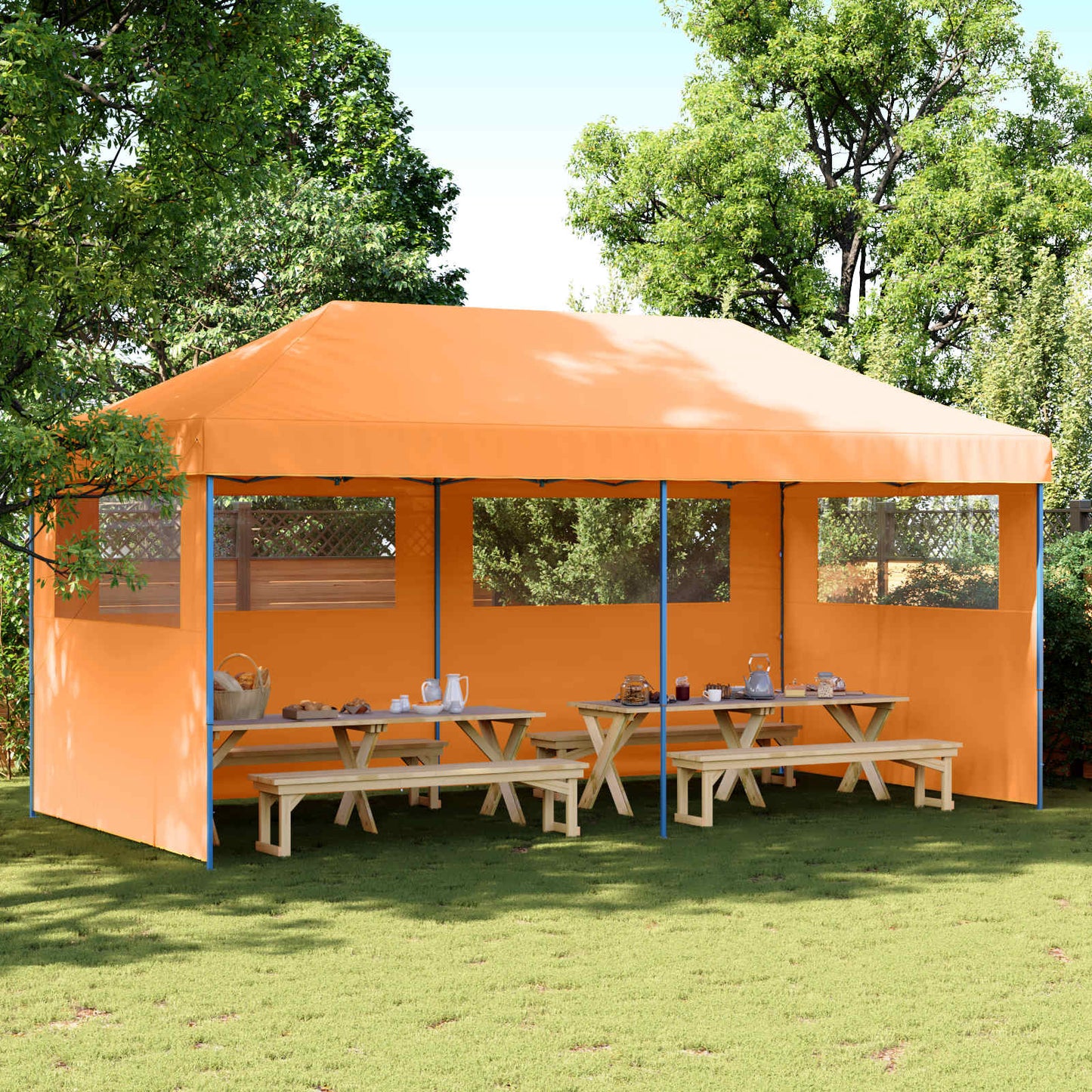 Partytelt Oransje 292 x 580 x 315 cm Oxford Stoff vidaXL