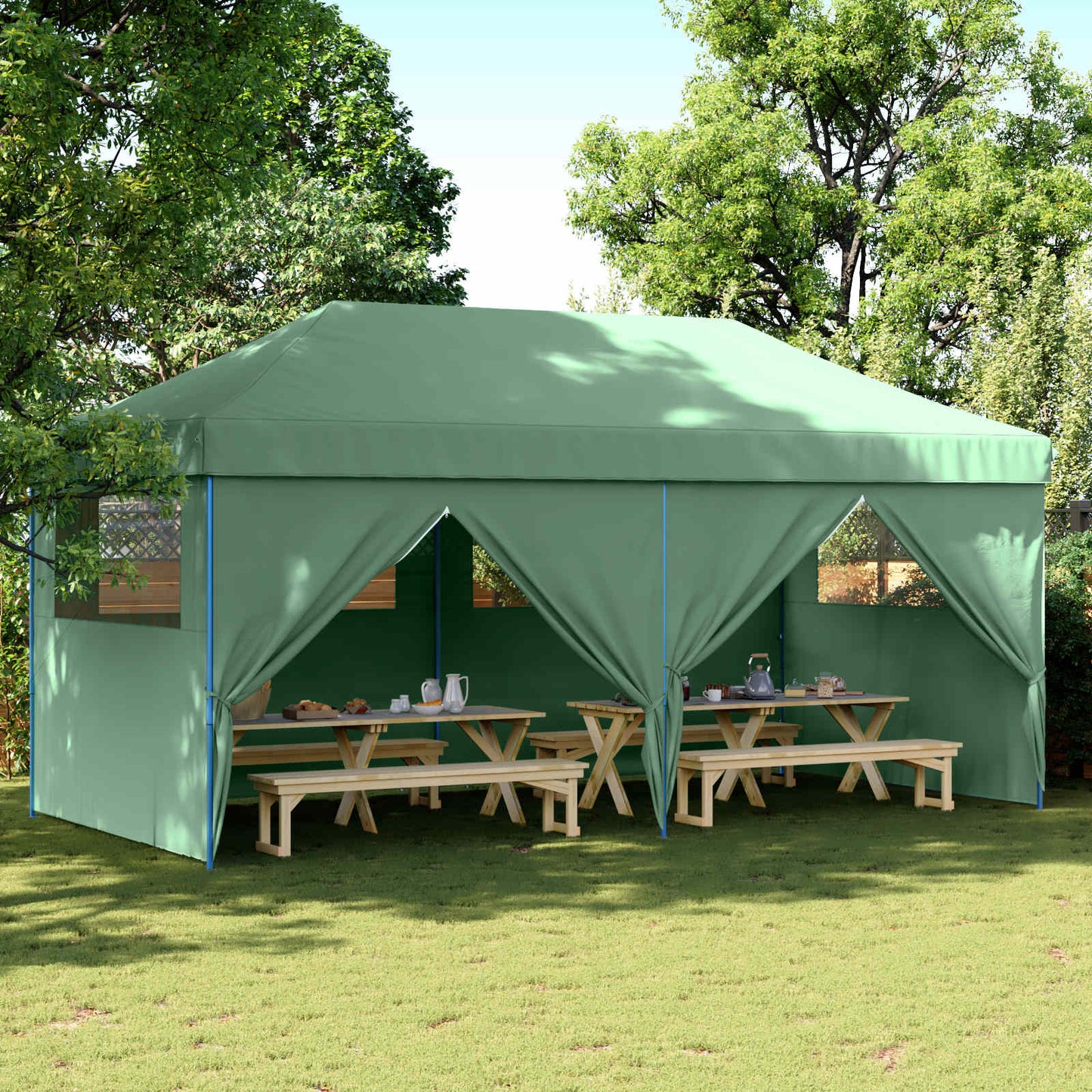 Partytelt grønn 292 x 580 x 315 cm Oxford Stoff vidaXL