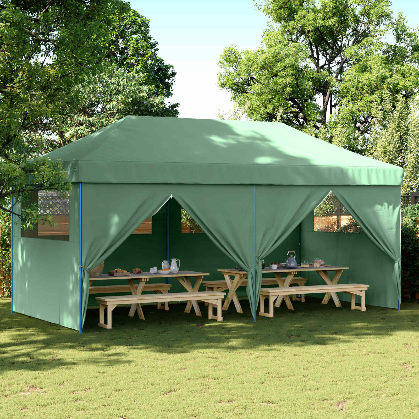 Partytelt grønn 292 x 580 x 315 cm Oxford Stoff vidaXL