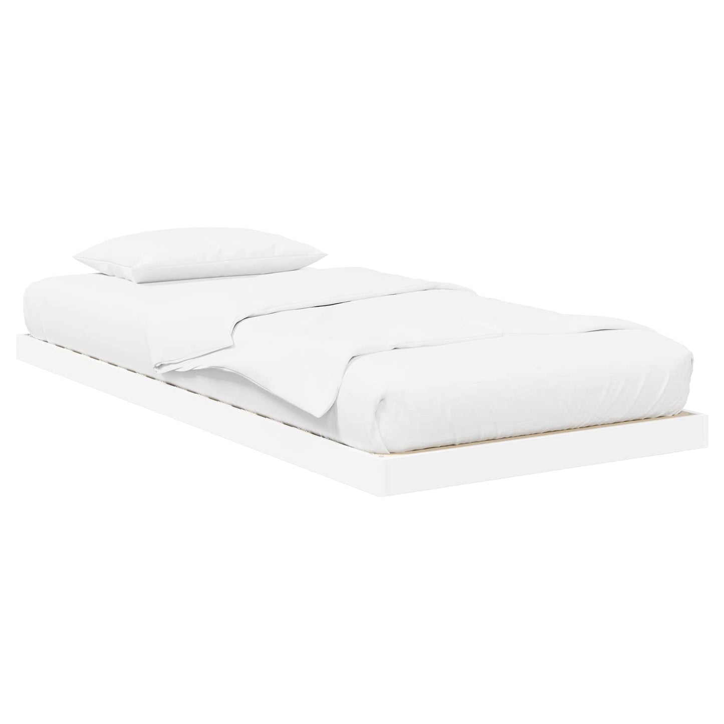 Gulvbedramme Hvit 75 x 190 cm Konstruert tre