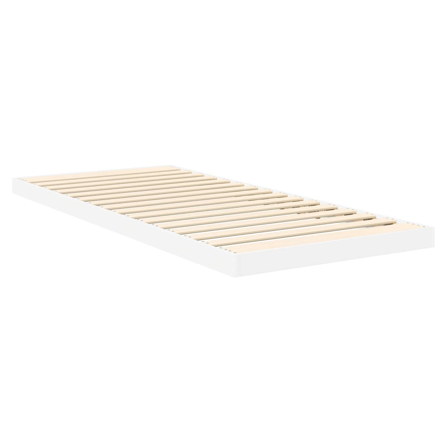 Gulvbedramme Hvit 75 x 190 cm Konstruert tre