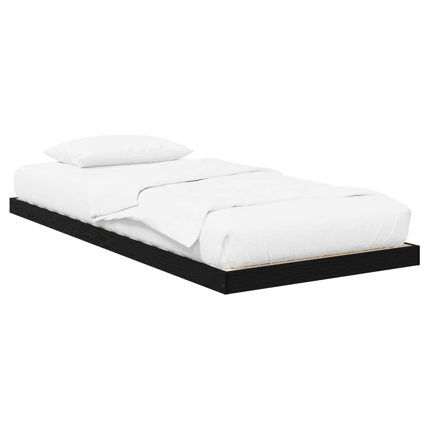 Gulvbedramme Svart Eik 75 x 190 cm Konstruert tre