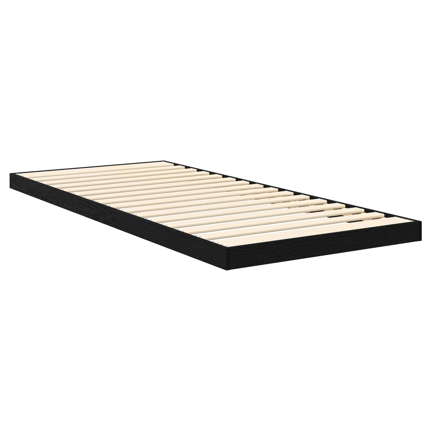 Gulvbedramme Svart Eik 75 x 190 cm Konstruert tre