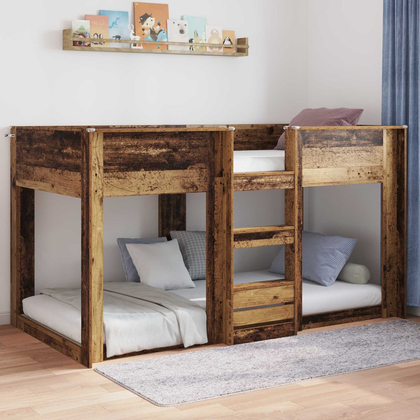 Gulvbedramme Gammelt tre 75 x 190 cm Konstruert tre
