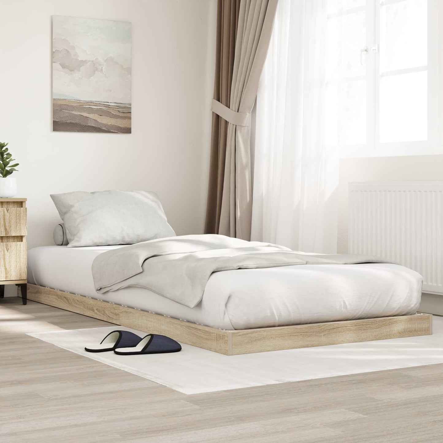 Gulvbedramme Sonoma 80 x 200 cm Konstruert tre