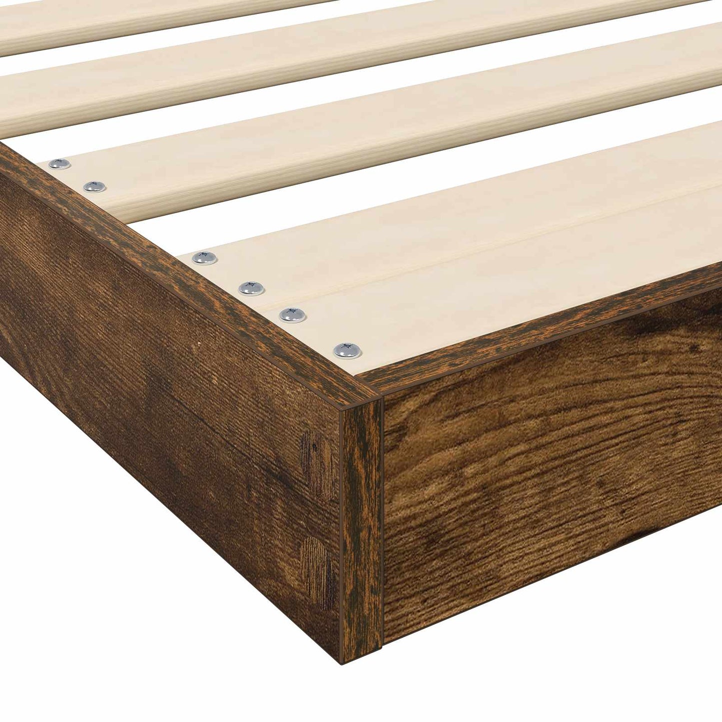 Gulvbedramme Røkt eik 80 x 200 cm Konstruert tre