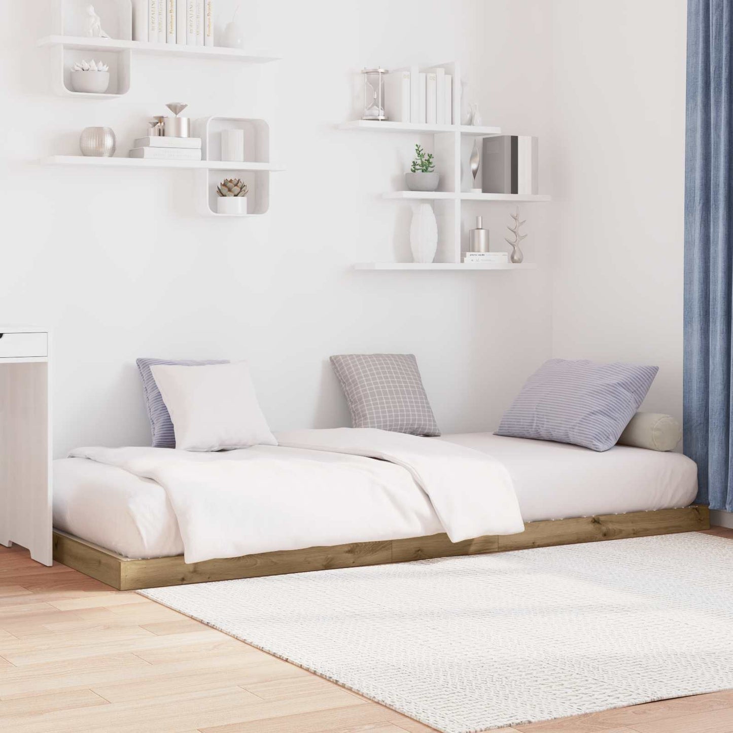Gulvbedramme Artisan Eik 80 x 200 cm Konstruert tre