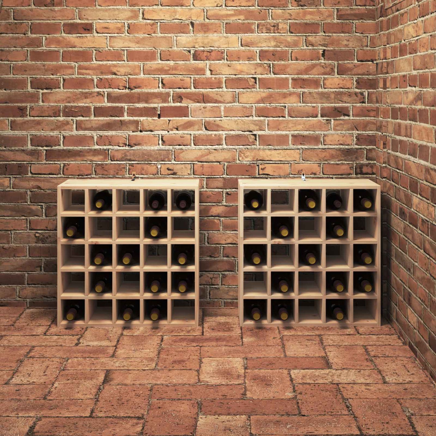 Vinhylle 2 pcs Naturlig 56 x 25 x 56 cm Massiv furu