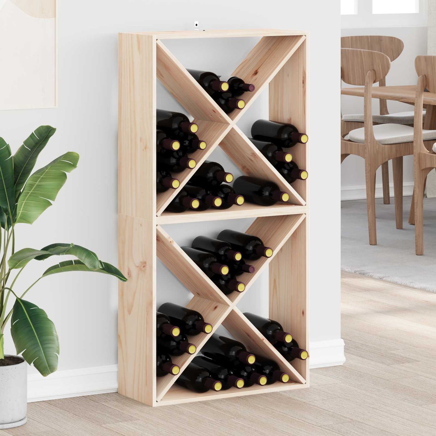 Vinhylle 2 stk. Naturlig 62 x 25 x 62 cm Massiv furu