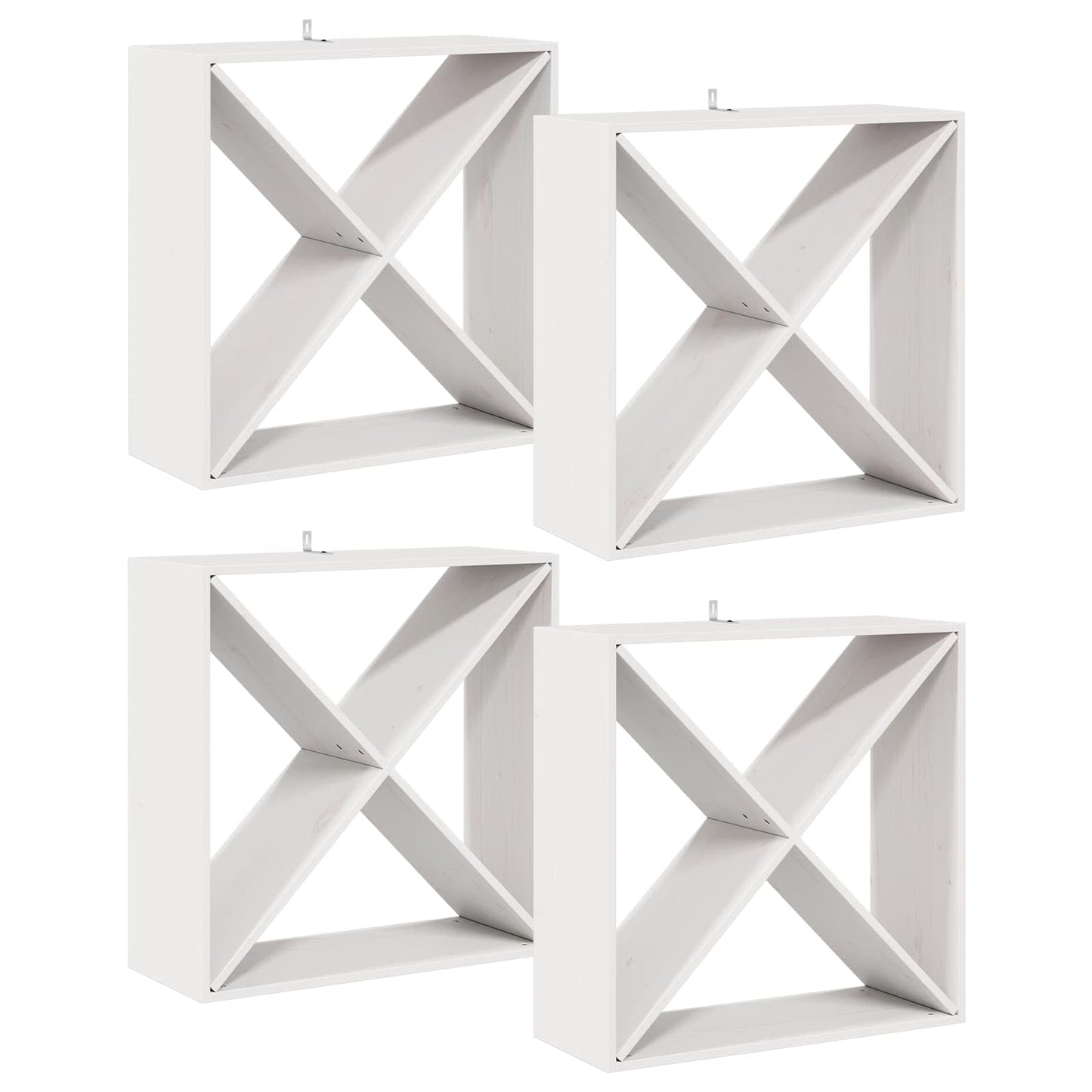 Vinhylle 4 pcs Hvit 62 x 25 x 62 cm Massiv furu