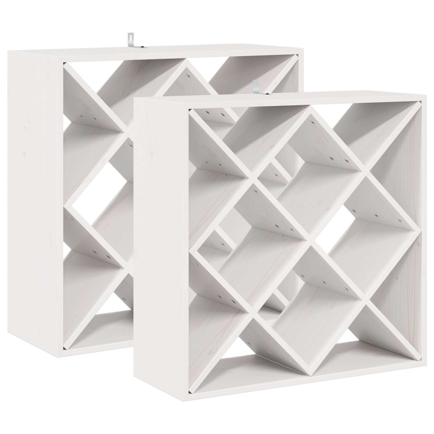 Vinhylle 2 pcs Hvit 62 x 25 x 62 cm Massiv furu