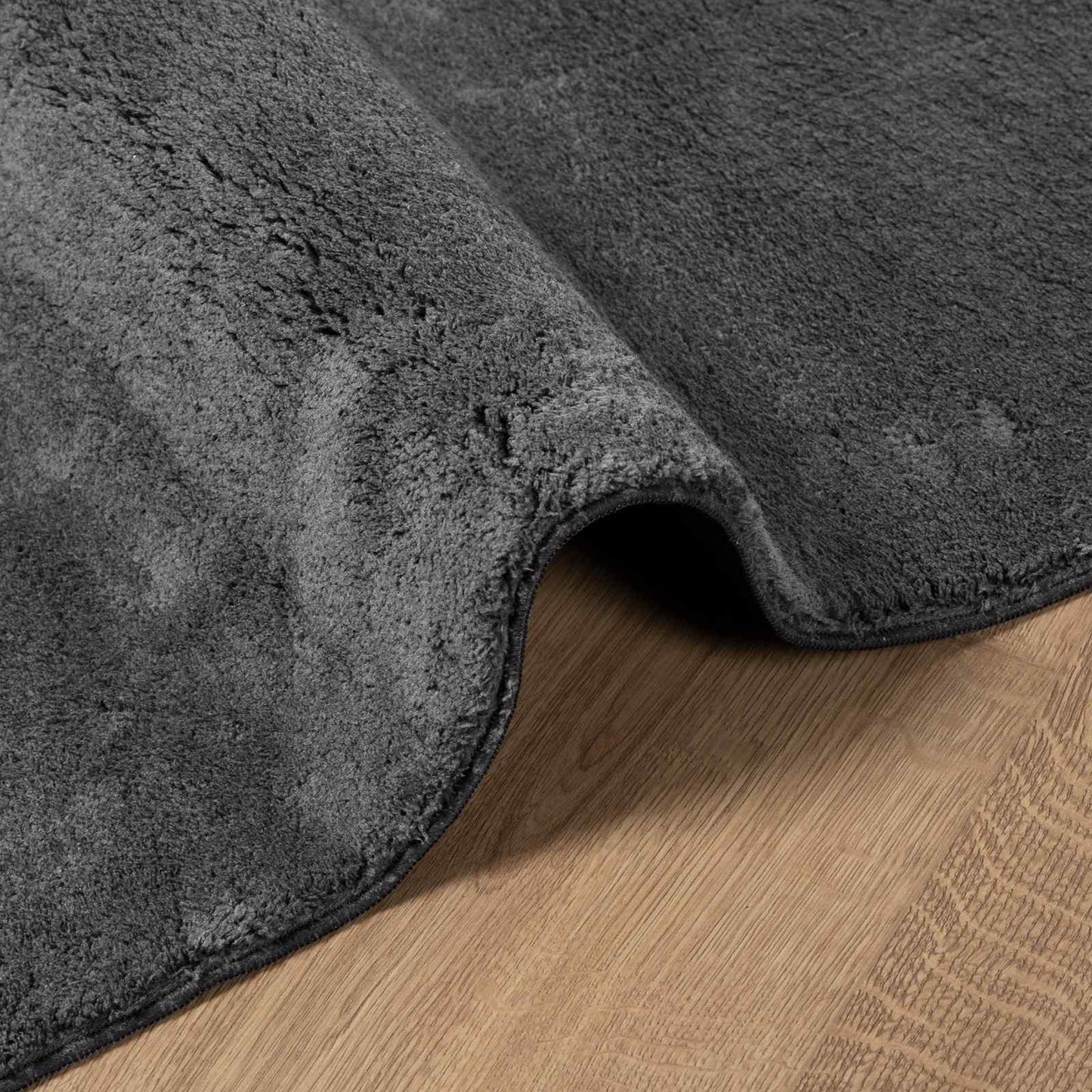 Medium Pile Soft and Washable Rug HUARTE Antrasitt 80 x 400 cm