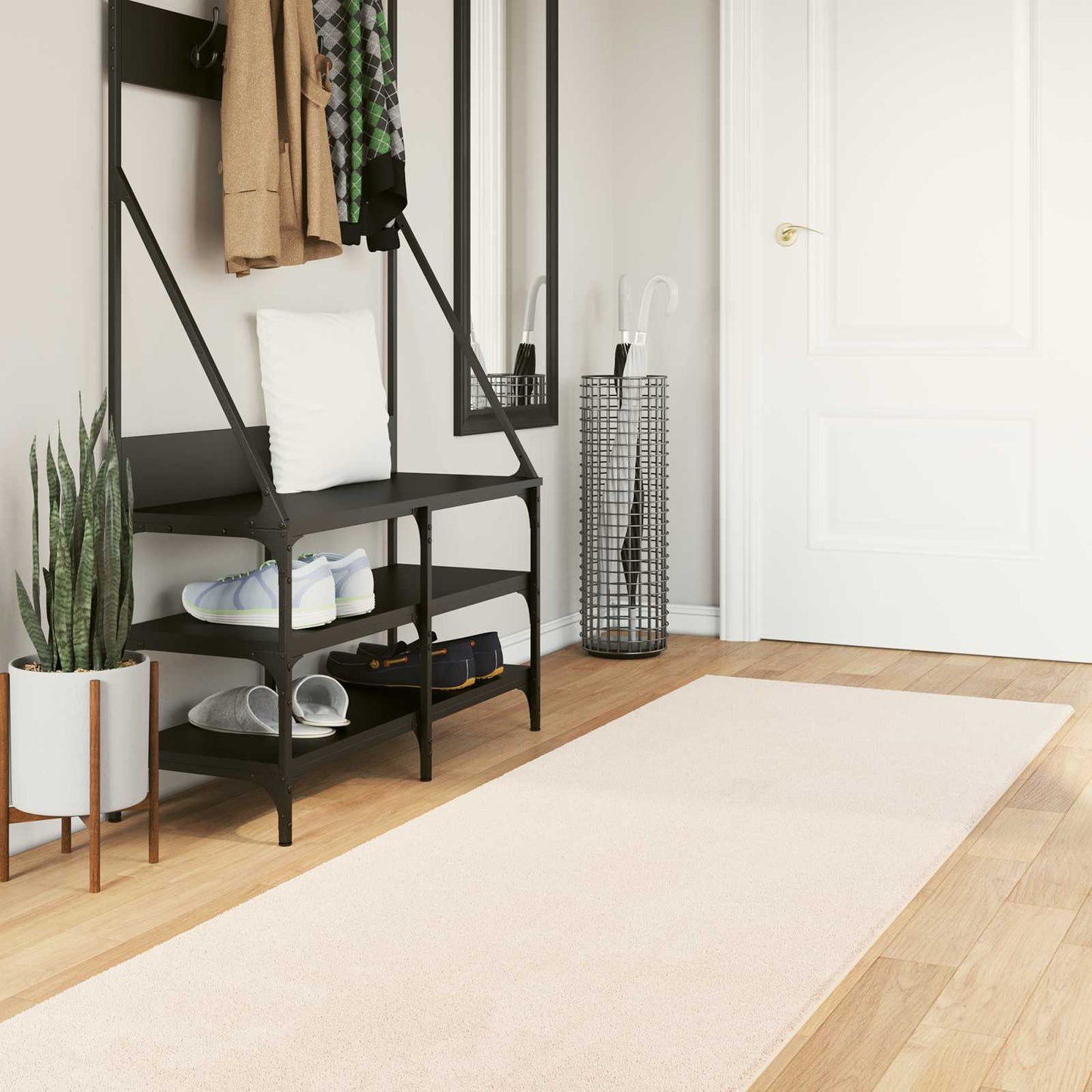 Medium Pile Soft and Washable Rug HUARTE Beige 80 x 300 cm