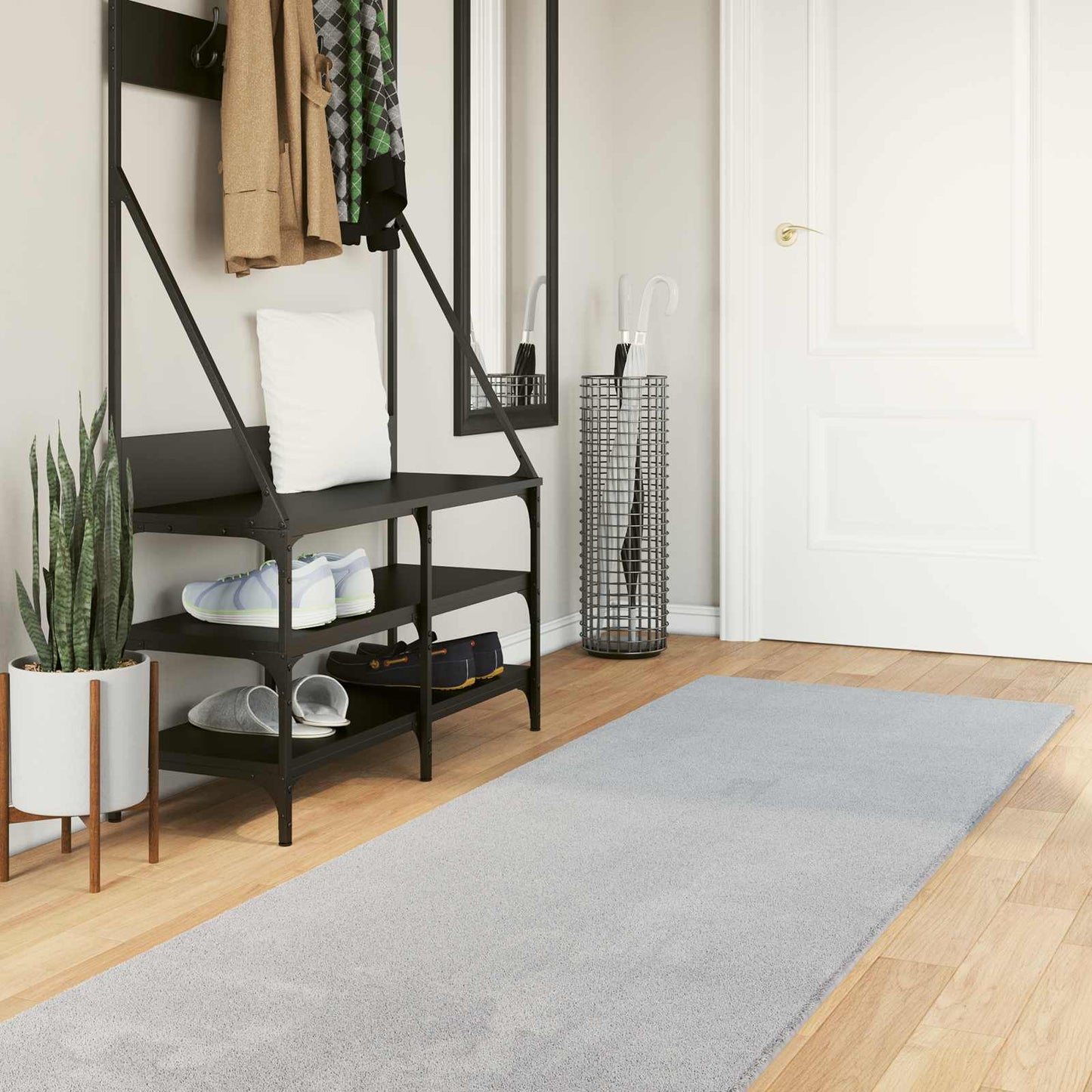Medium Pile Soft and Washable Rug HUARTE Grå 750 x 80 cm