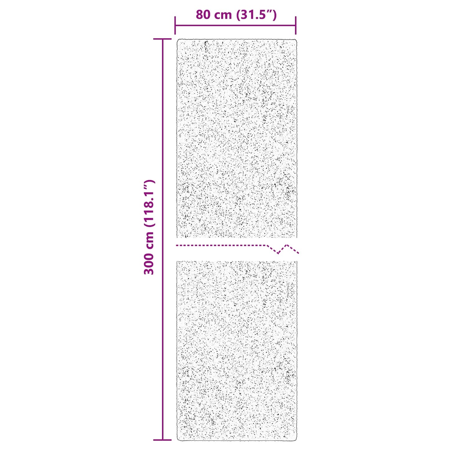 Medium Pile Soft and Washable Rug HUARTE Svart 300 x 80 cm