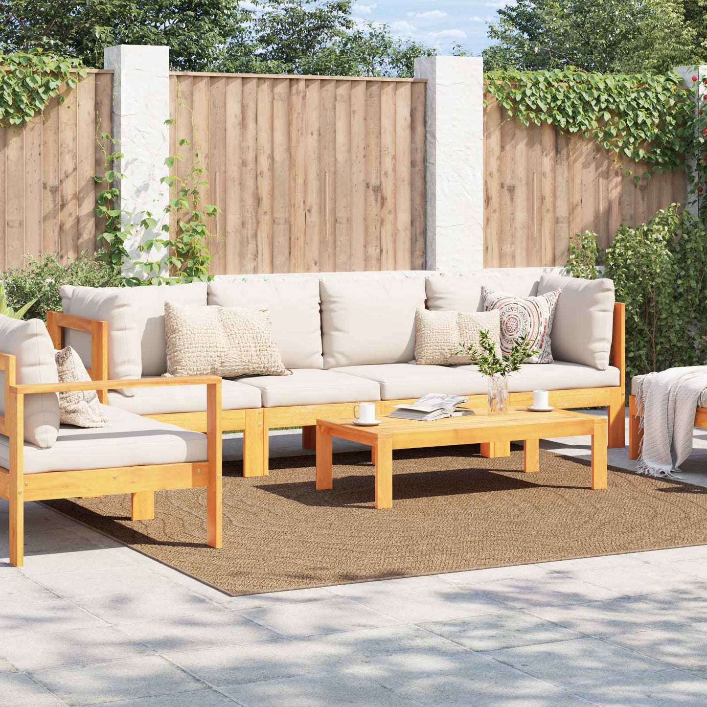 Områdetepper Moiré Torget AGIRA Naturlig 240 x 240 cm Polyester