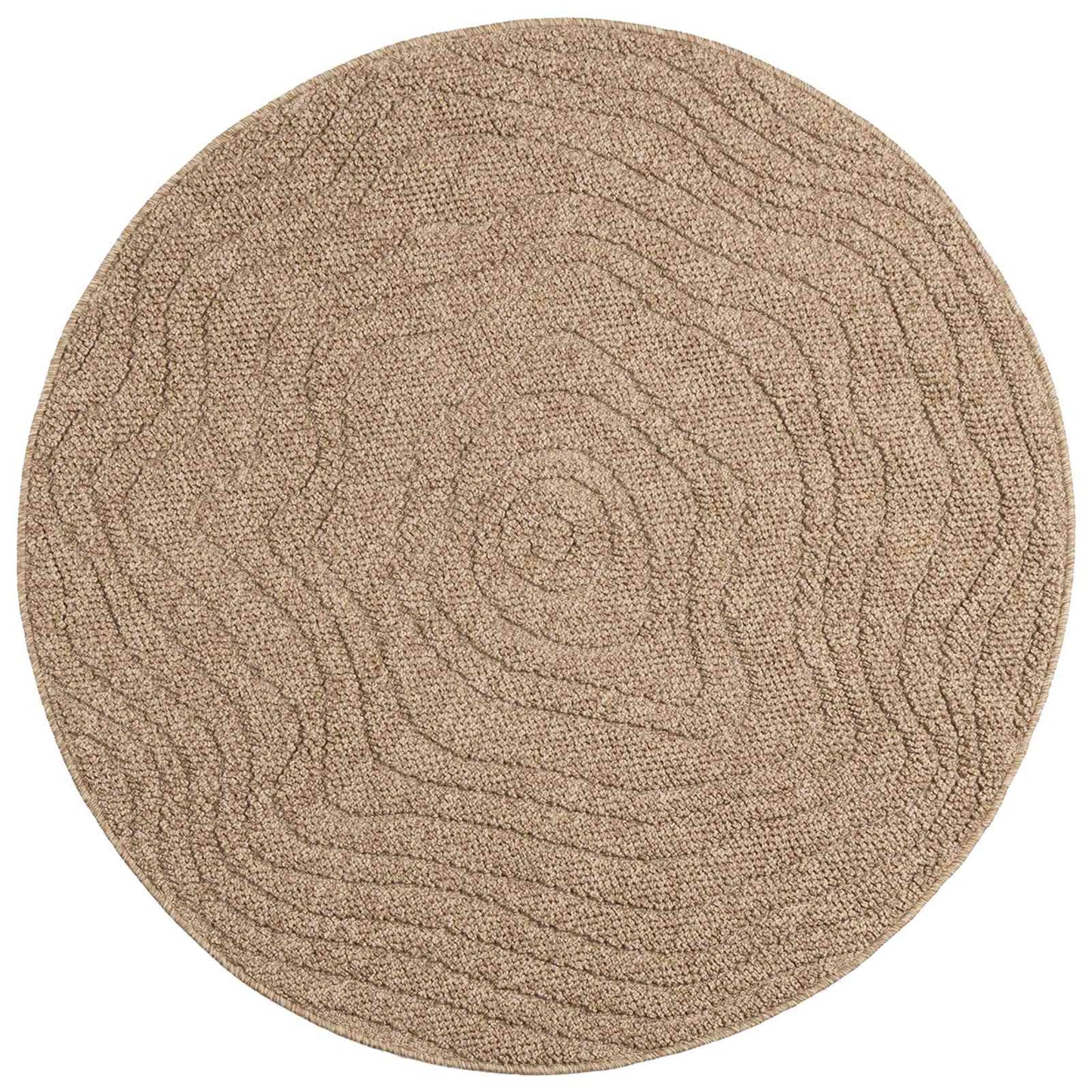 Områdetepper Rund Moiré AGIRA Naturlig Ø 200 CM Polyester