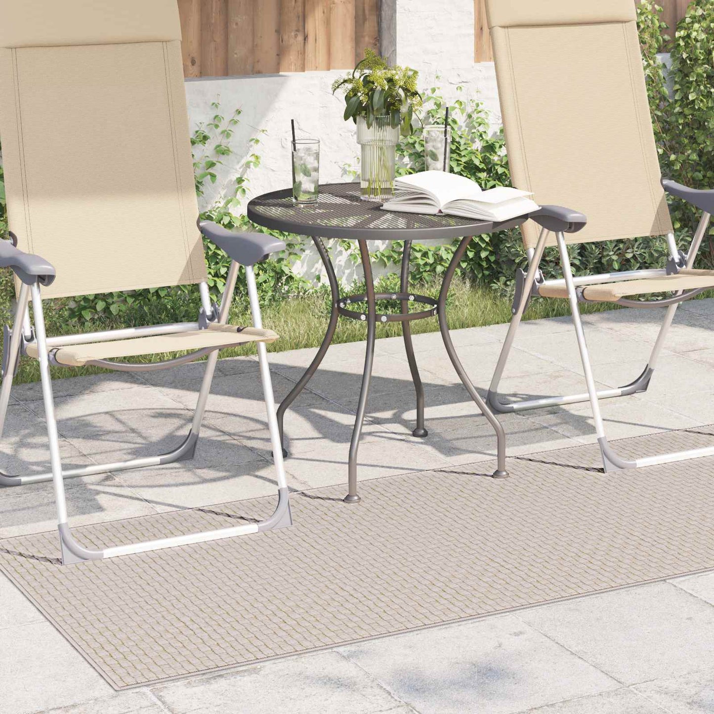 Områdetepper Rektangulær FARO Krem 200 x 80 cm Polyester