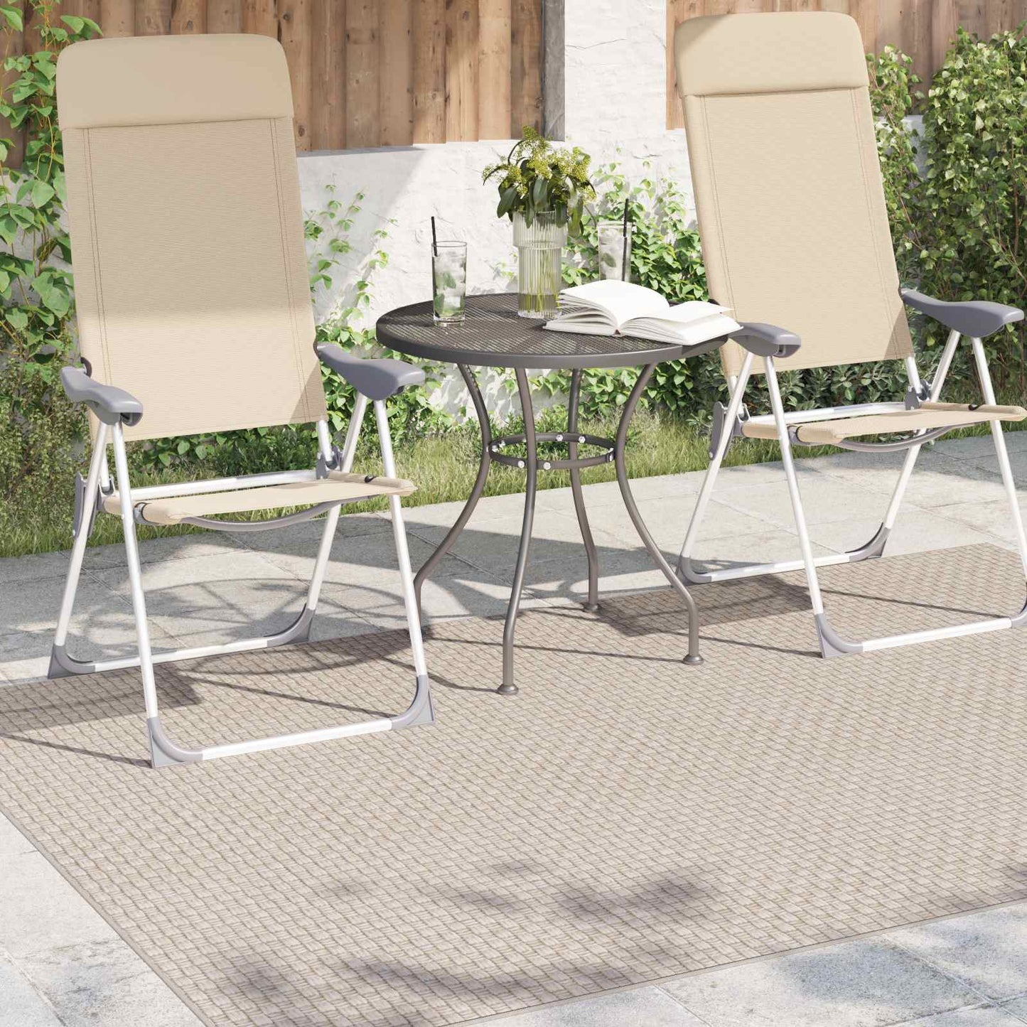 Områdetepper Rektangulær FARO Krem 170 x 120 cm Polyester
