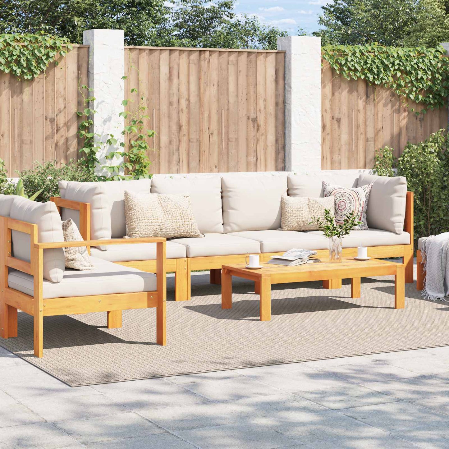 Områdetepper Rektangulær FARO Krem 340 x 240 cm Polyester