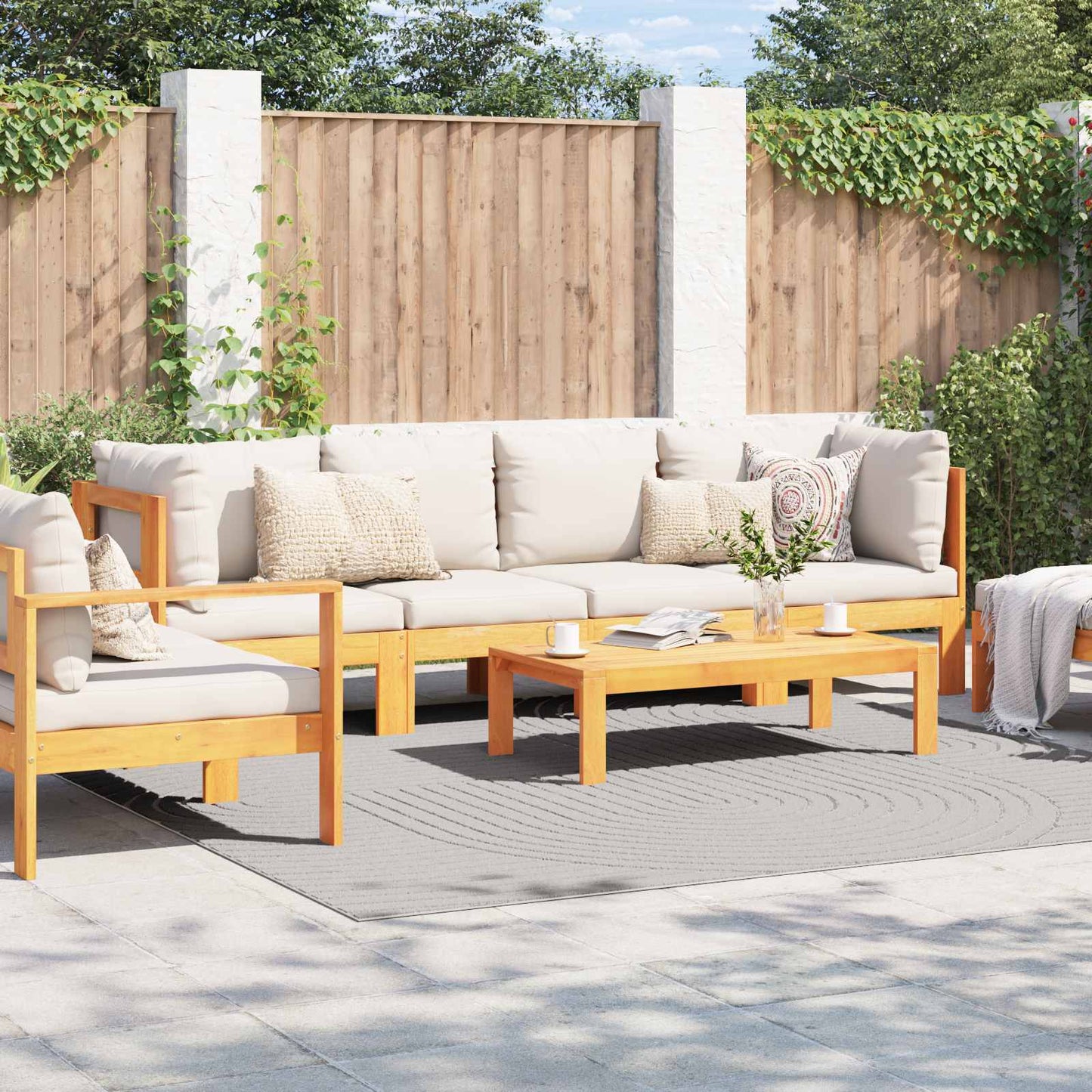 Områdetepper Torget PALMERAS Krem 240 x 240 cm Polyester