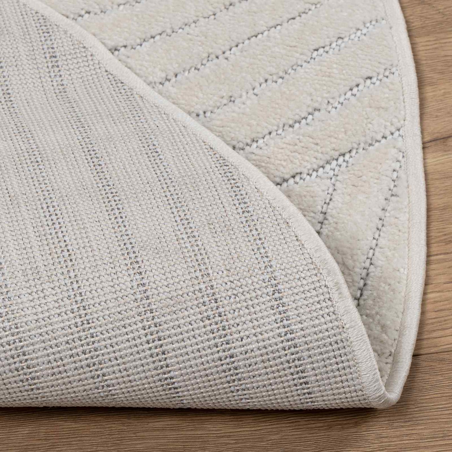 Områdetepper Rund PALMERAS Krem Ø 120 CM Polyester