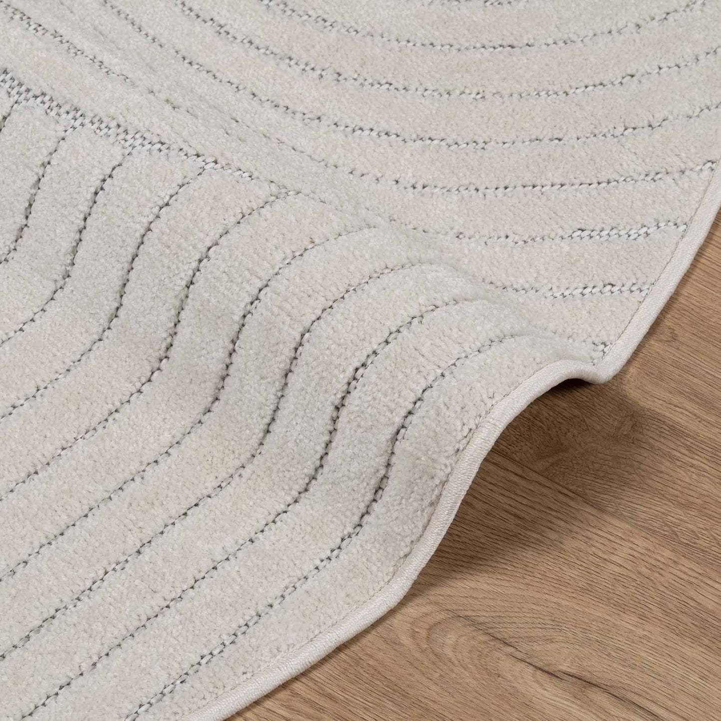 Områdetepper Rund PALMERAS Krem Ø 160 CM Polyester
