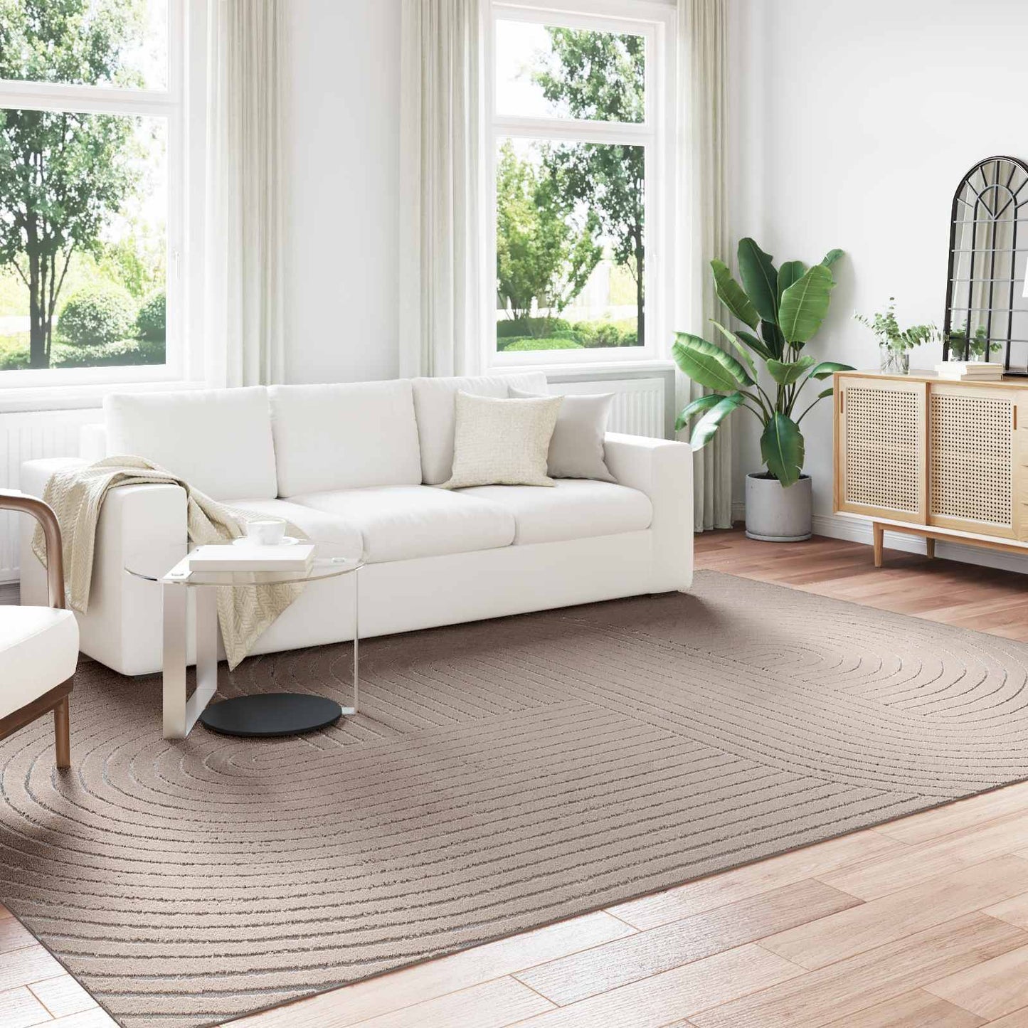 Områdetepper Rektangulær PALMERAS Beige 280 x 200 cm Polyester