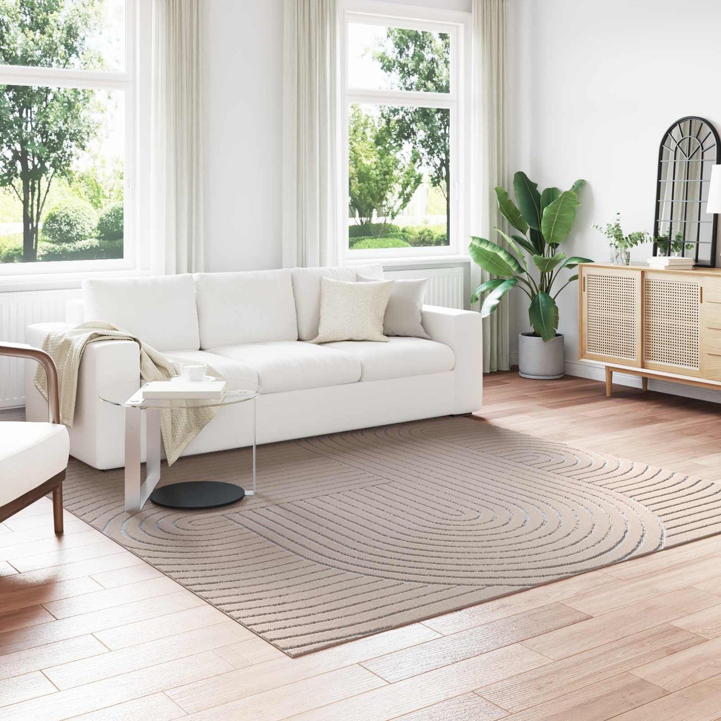 Områdetepper Torget PALMERAS Beige 240 x 240 cm Polyester