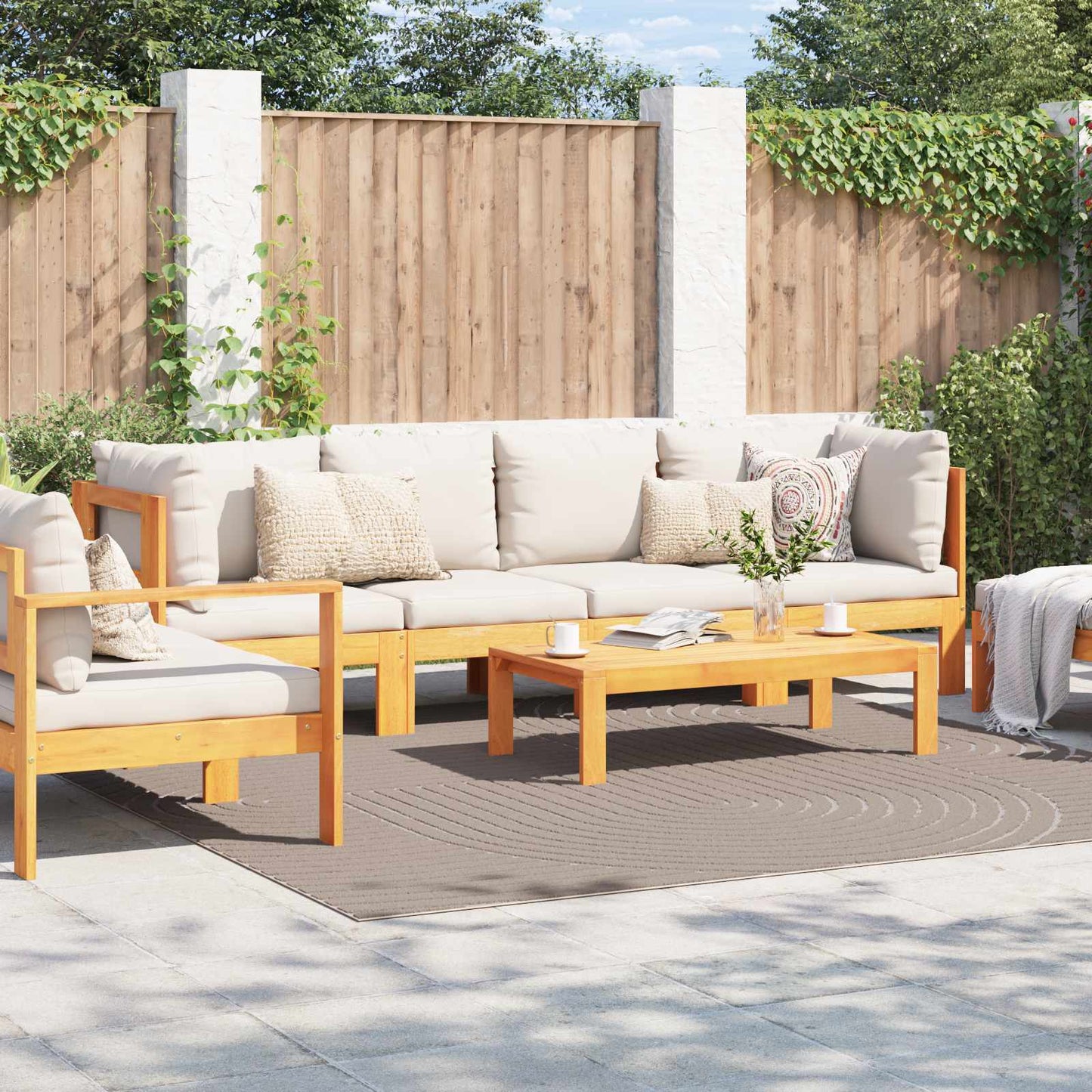 Områdetepper Torget PALMERAS Beige 240 x 240 cm Polyester