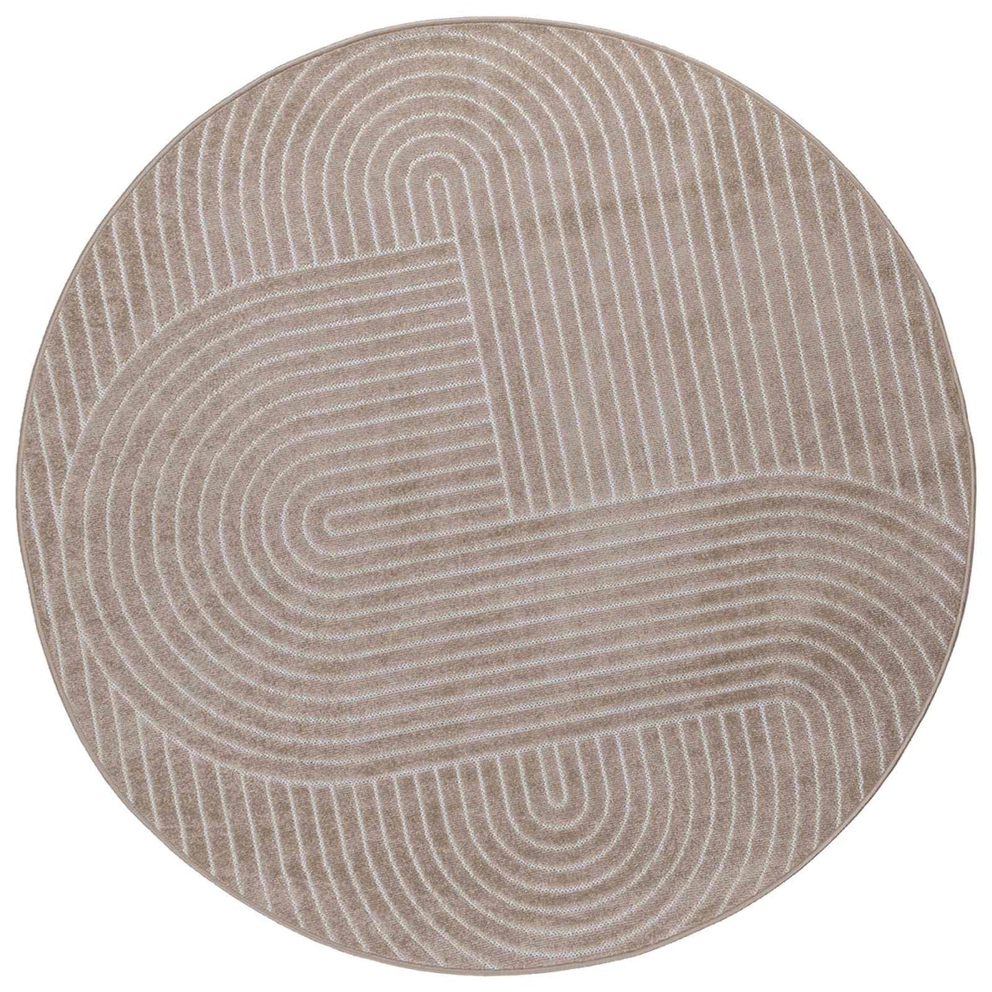 Områdetepper Rund PALMERAS Beige Ø 160 CM Polyester