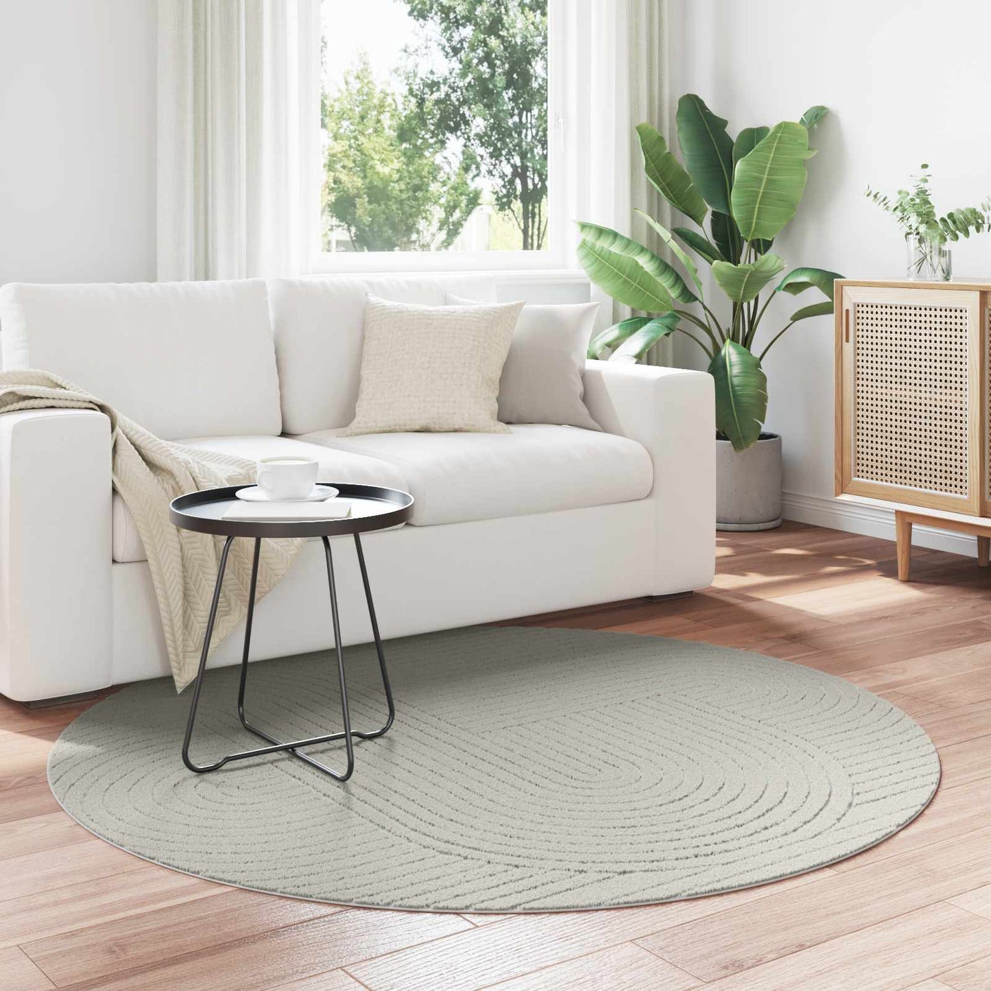 Områdetepper Rund HUARTE grønn Ø 200 CM Polyester vidaXL