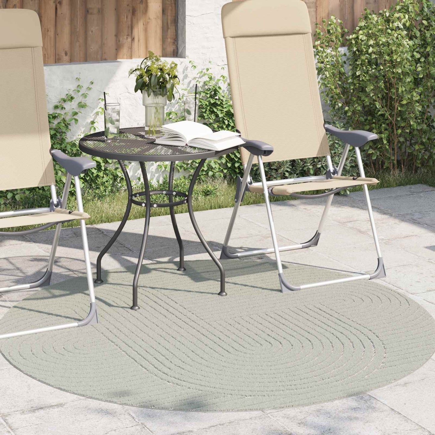 Områdetepper Rund HUARTE grønn Ø 200 CM Polyester vidaXL