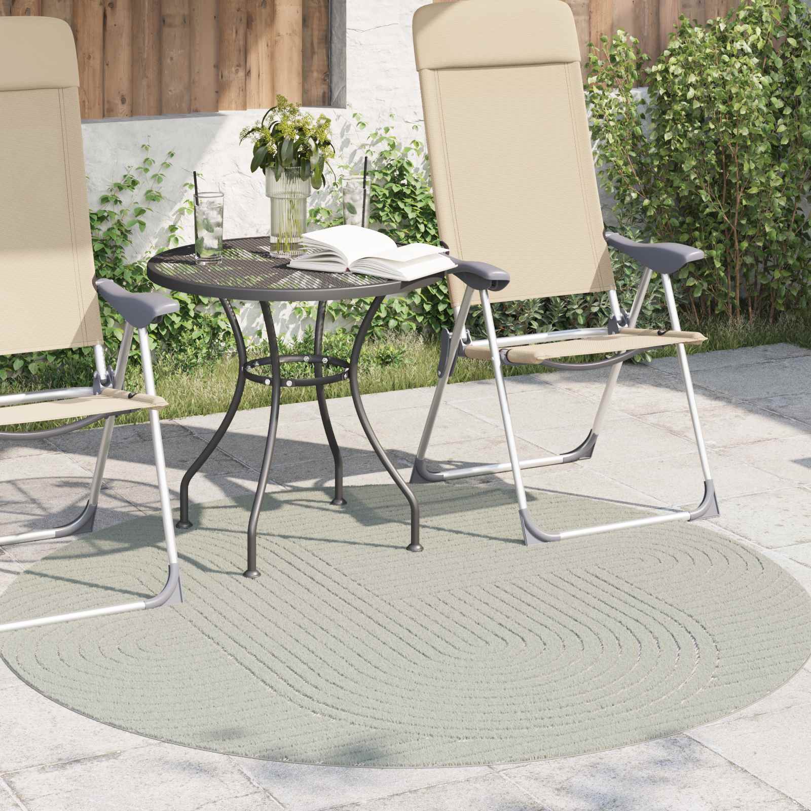 Områdetepper Rund HUARTE grønn Ø 200 CM Polyester vidaXL