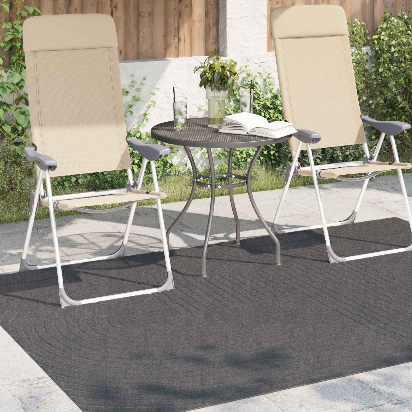 Områdetepper PALMERAS Antrasitt 200 x 140 cm Polyester