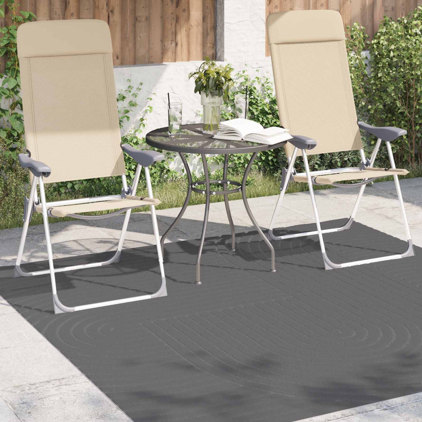 Områdetepper Torget PALMERAS Antrasitt 200 x 200 cm Polyester