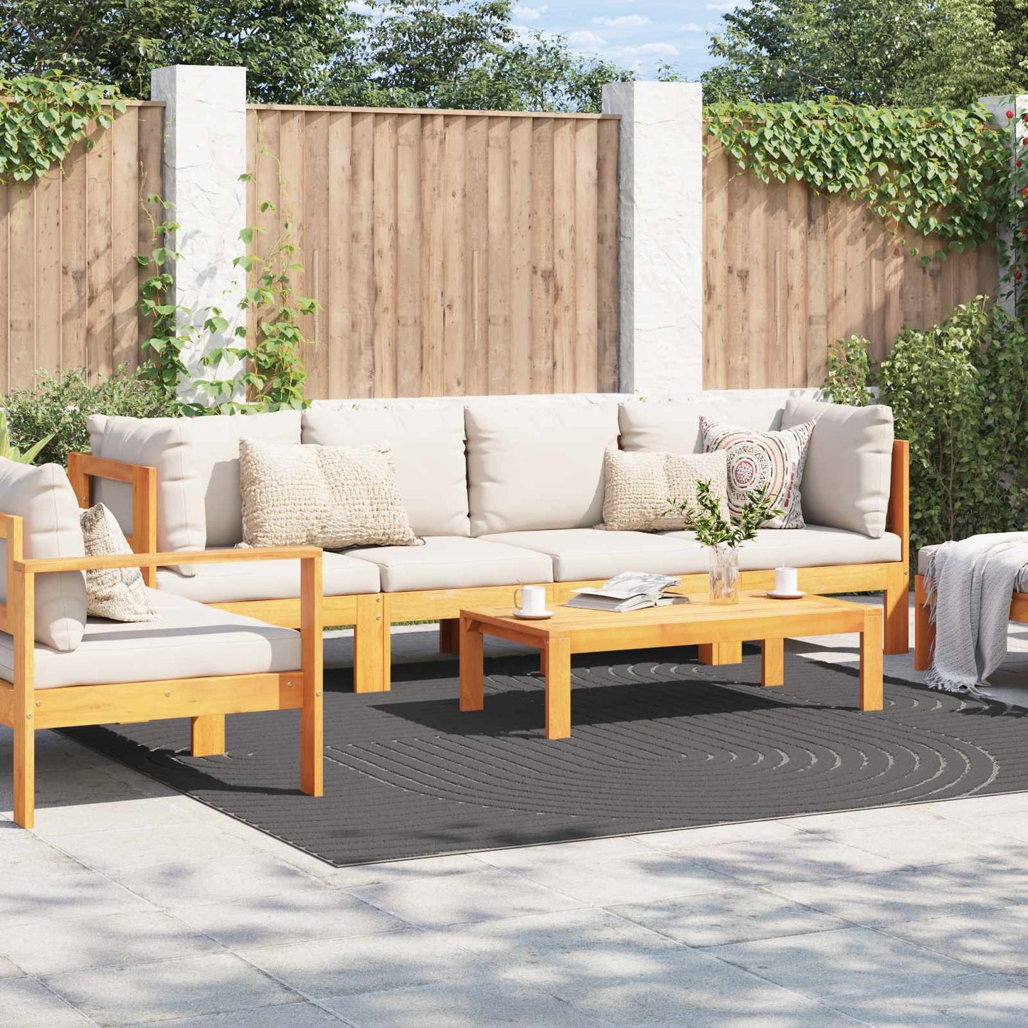 Områdetepper Torget PALMERAS Antrasitt 240 x 240 cm Polyester