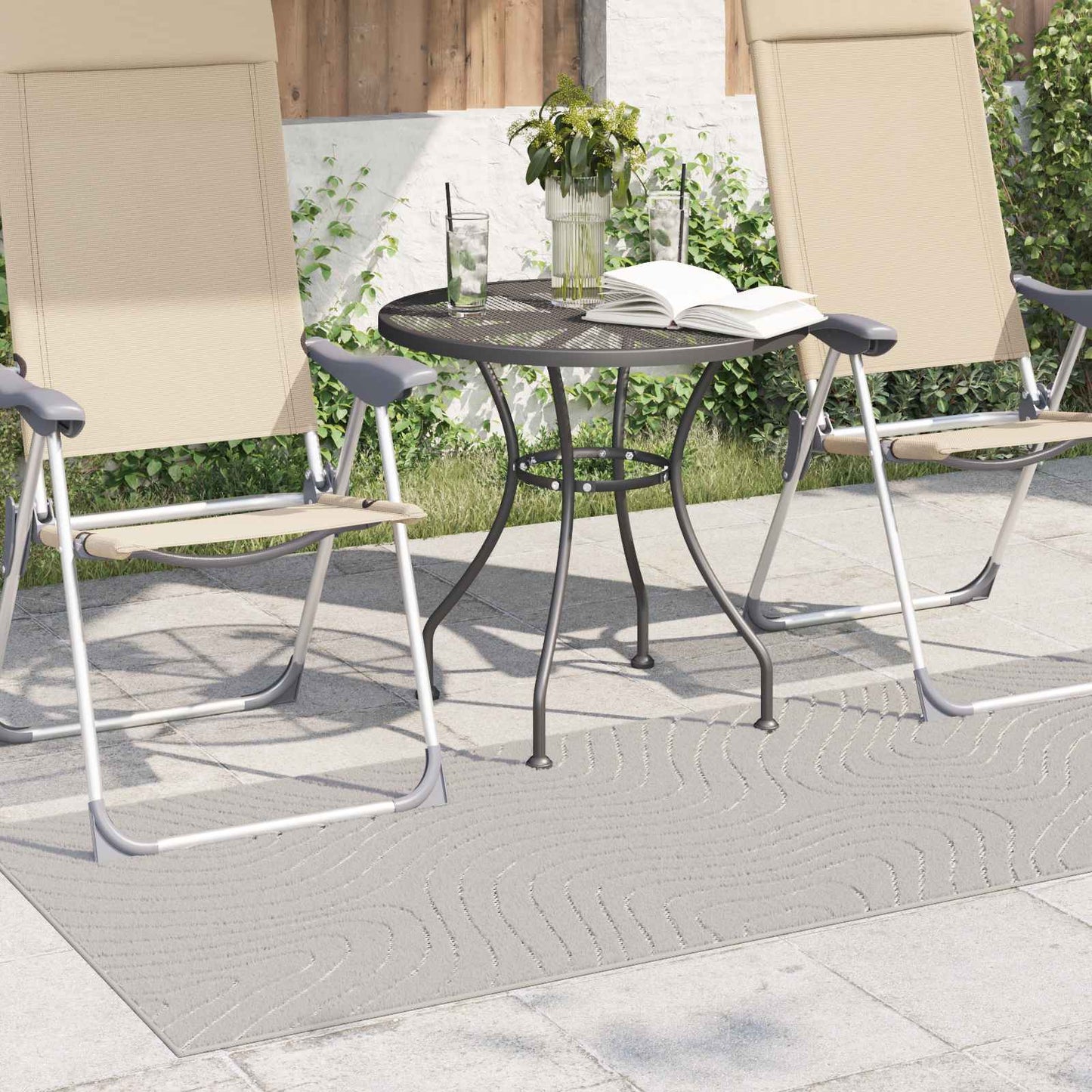 Områdetepper Rektangulær PALMERAS Krem 150 x 80 cm Polyester