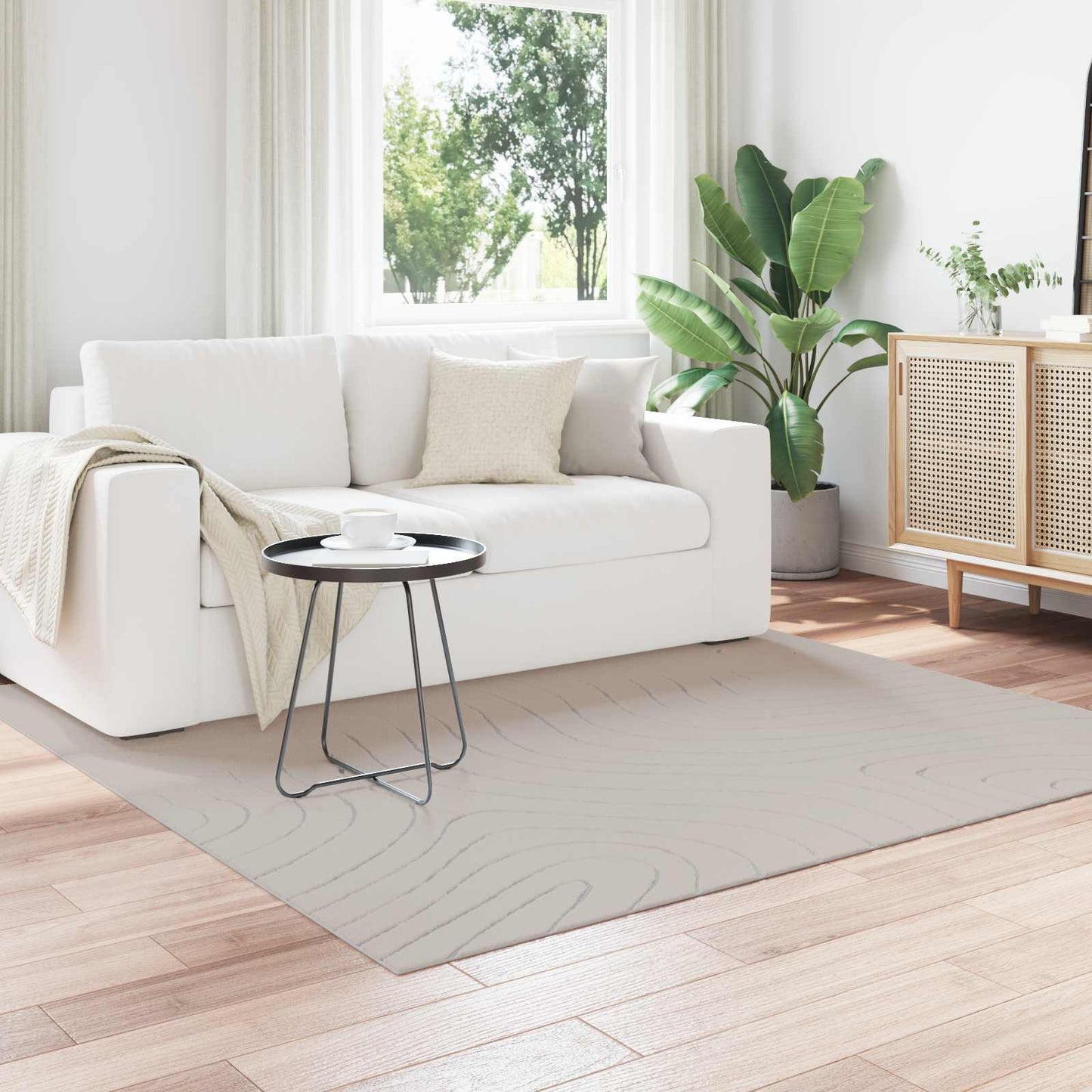 Områdetepper Torget PALMERAS Krem 200 x 200 cm Polyester