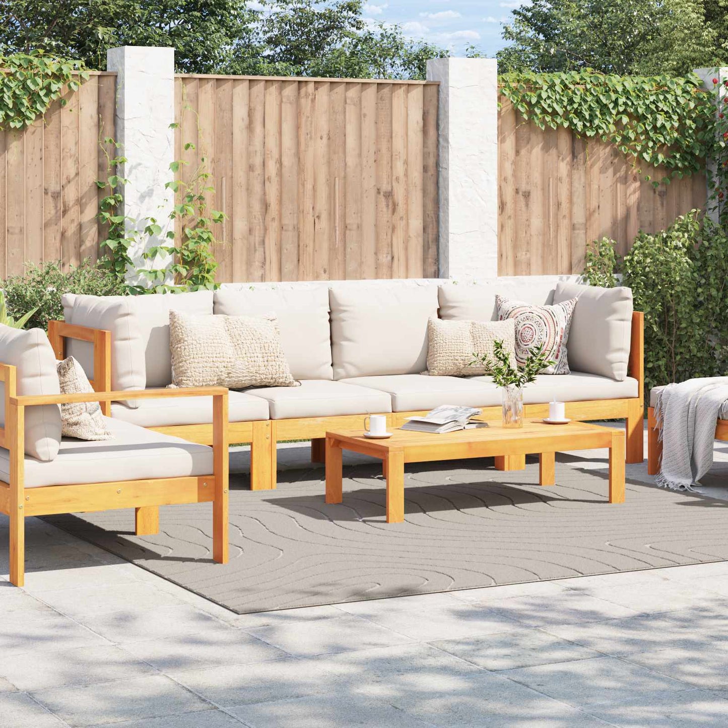 Områdetepper Torget PALMERAS Krem 240 x 240 cm Polyester